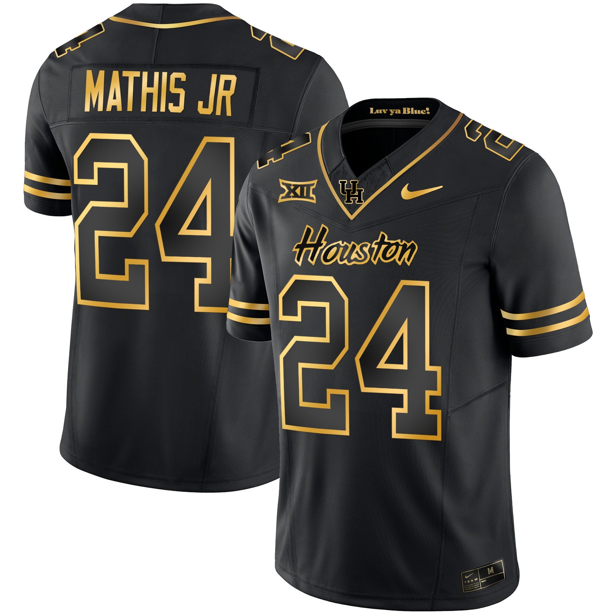 Men's Houston Cougars 2023 Oilers Inspired Gold Jersey - All Stitched