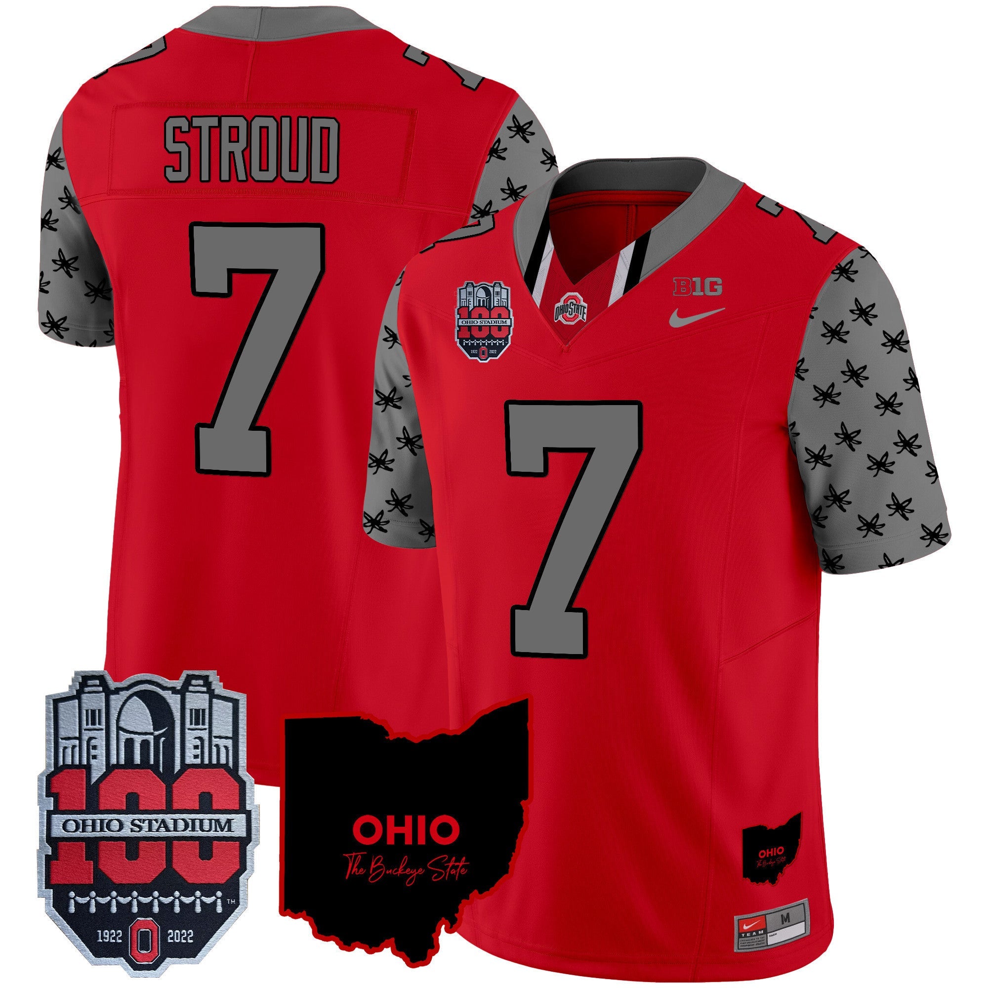 Men's Ohio State Buckeyes 100th Anniversary Patch Vapor Limited Jersey - All Stitched