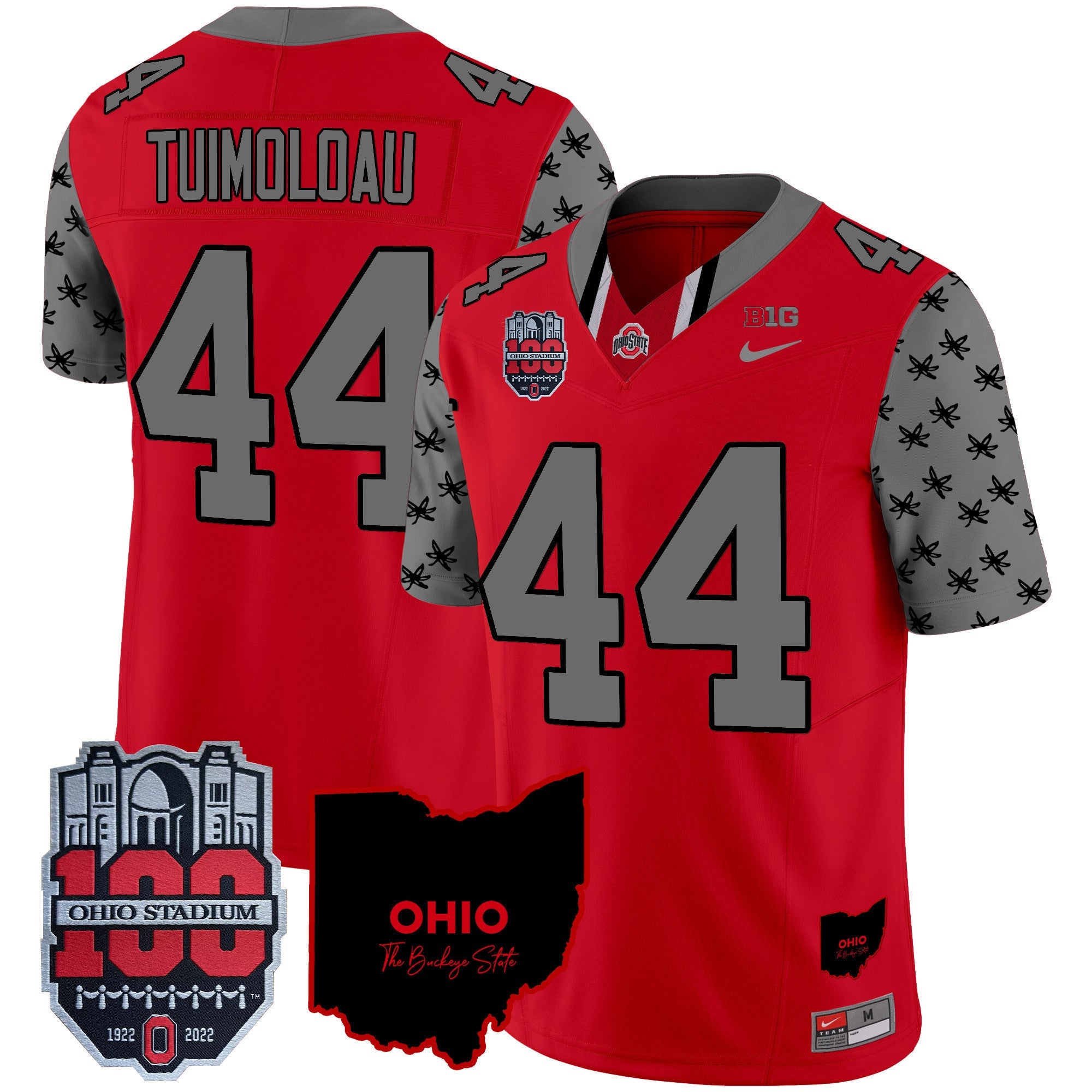 Men's Ohio State Buckeyes 100th Anniversary Patch Vapor Limited Jersey - All Stitched