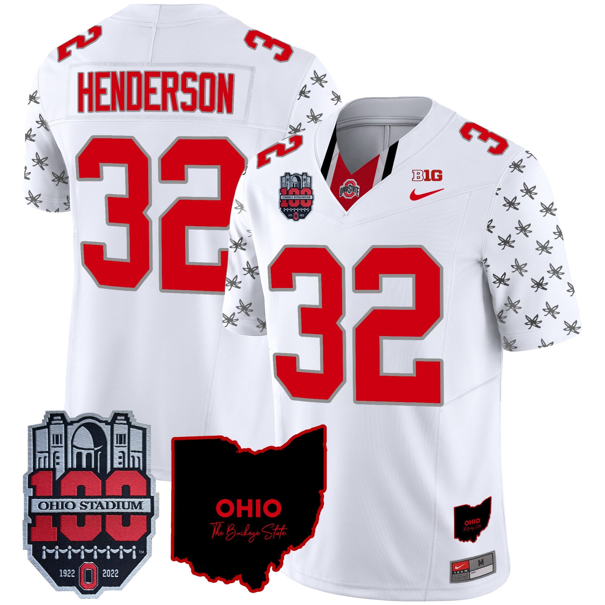 Men's Ohio State Buckeyes 100th Anniversary Patch Vapor Limited Jersey - All Stitched
