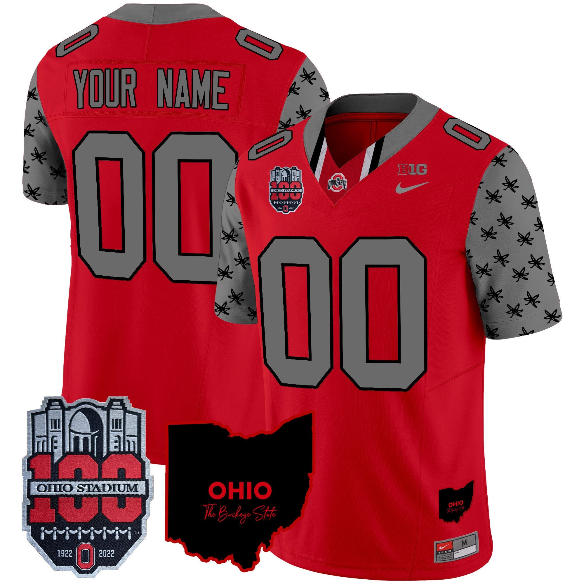 Custom Name/Gender Ohio State Buckeyes 100th Anniversary Patch Vapor Limited Jersey - All Stitched