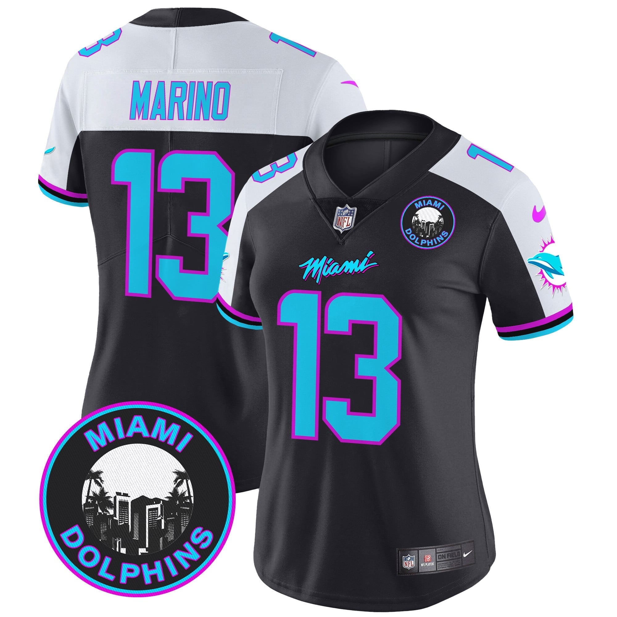 Women's Dolphins Miami Vice Vapor Limited Jersey V3 - All Stitched