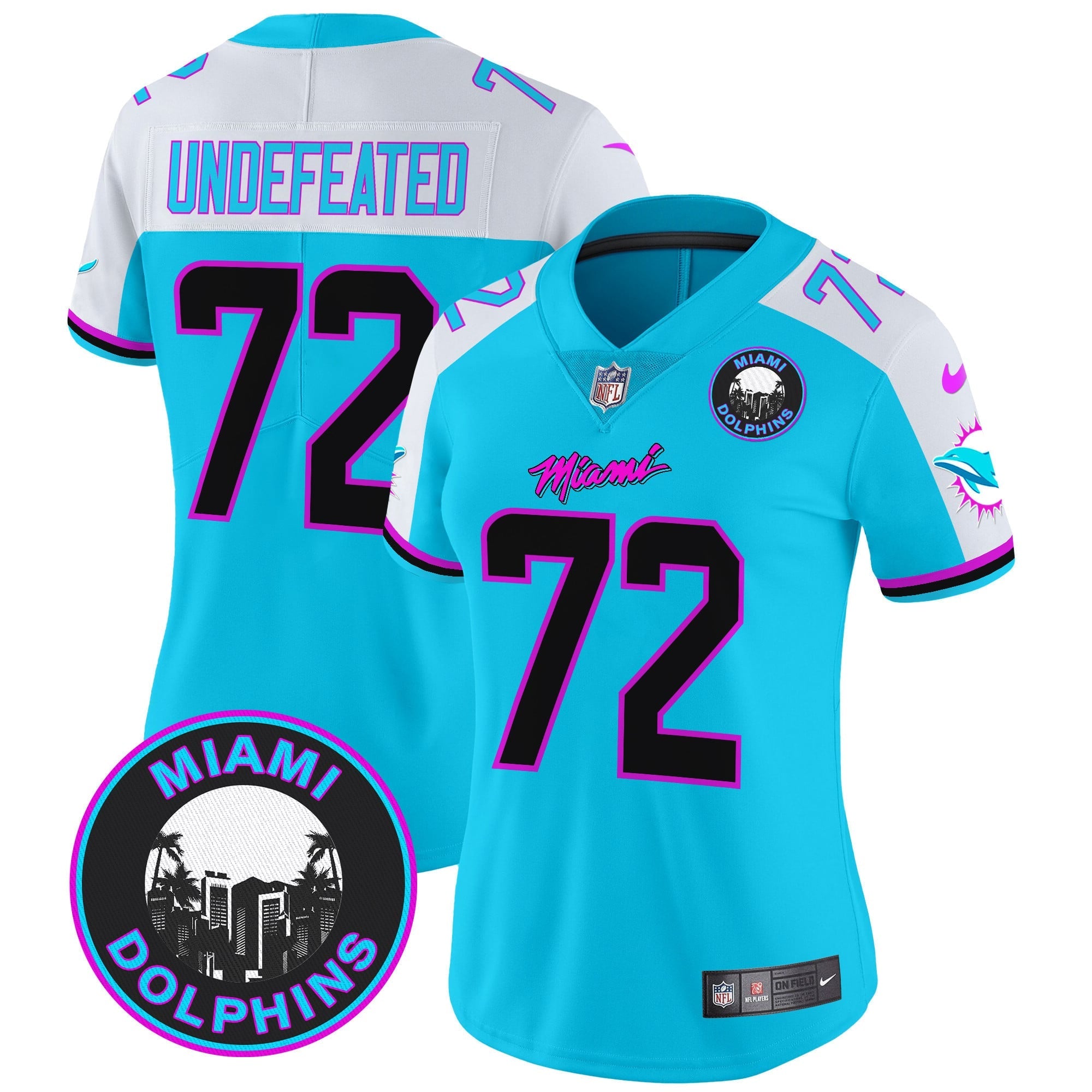 Women's Dolphins Miami Vice Vapor Limited Jersey V3 - All Stitched