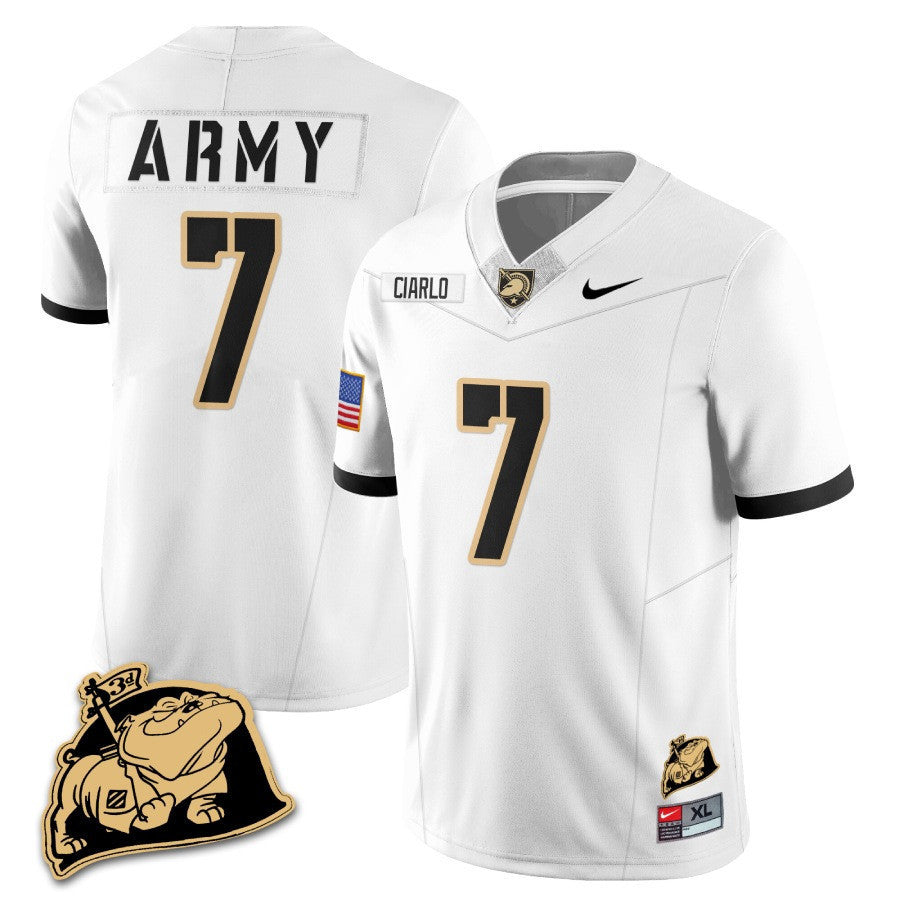 Men? Army Black Knights Rocky The Bulldog Patch Jersey - All Stitched