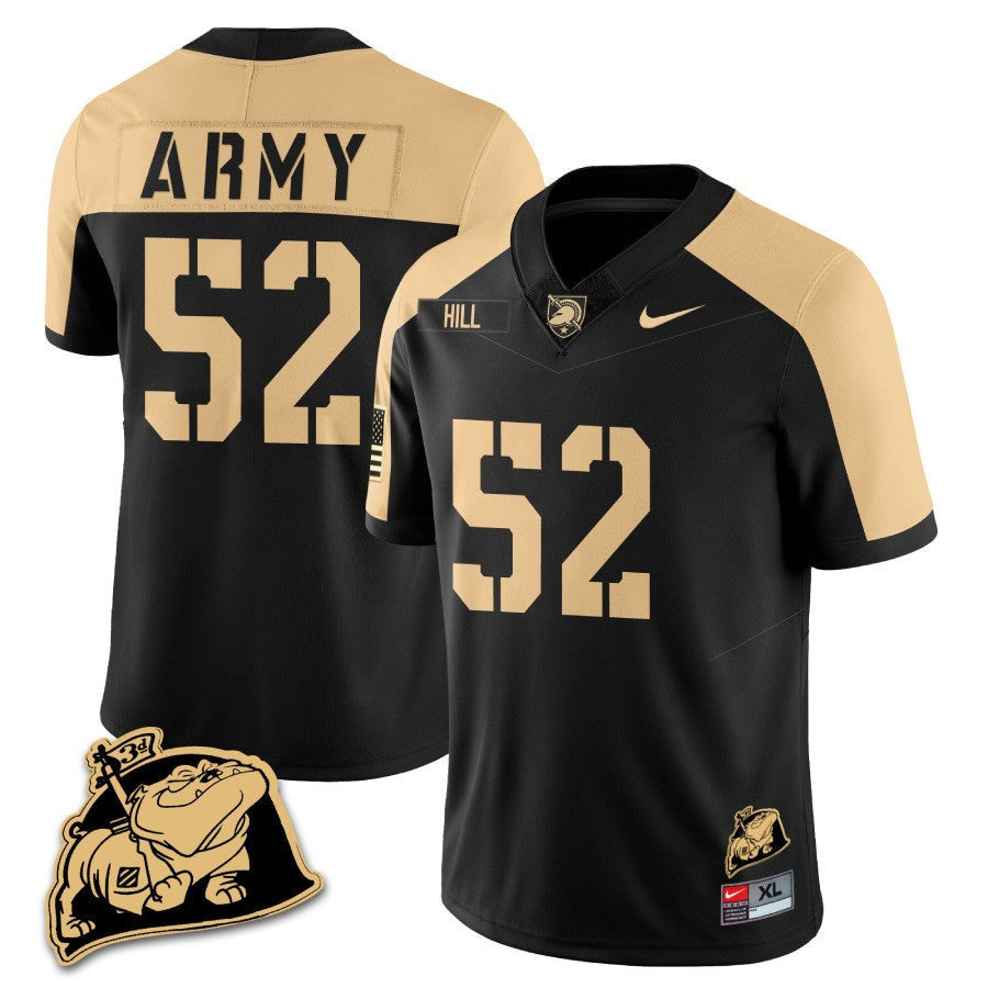 Men? Army Black Knights Rocky The Bulldog Patch Jersey - All Stitched