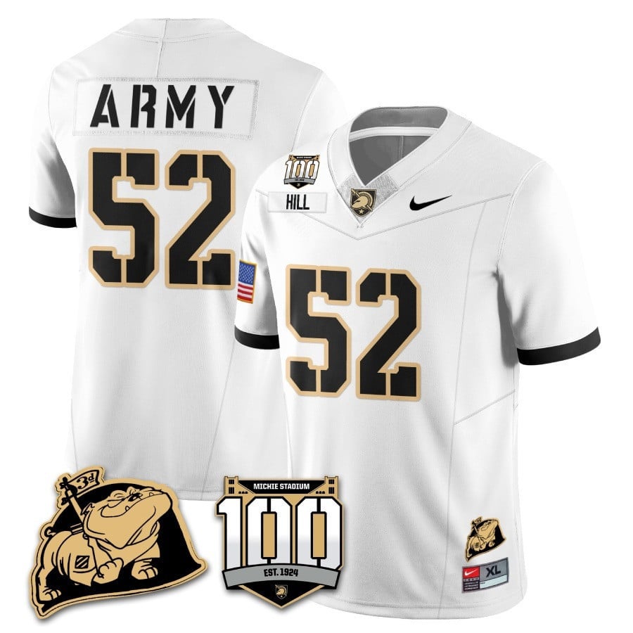 Men's Army Black Knights 100th Anniversary Patch Vapor Jersey - All Stitched