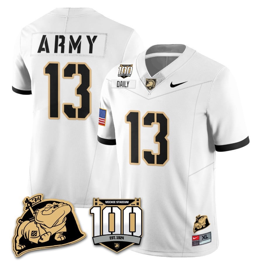 Men's Army Black Knights 100th Anniversary Patch Vapor Jersey - All Stitched