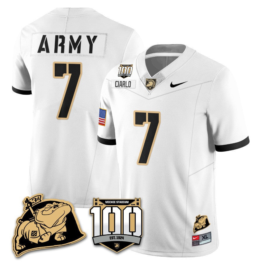 Men's Army Black Knights 100th Anniversary Patch Vapor Jersey - All Stitched