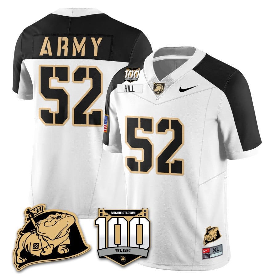 Men's Army Black Knights 100th Anniversary Patch Vapor Jersey - All Stitched