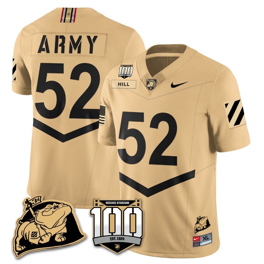 Men's Army Black Knights 100th Anniversary Patch Vapor Jersey - All Stitched