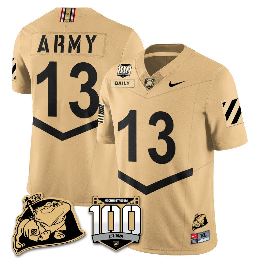 Men's Army Black Knights 100th Anniversary Patch Vapor Jersey - All Stitched