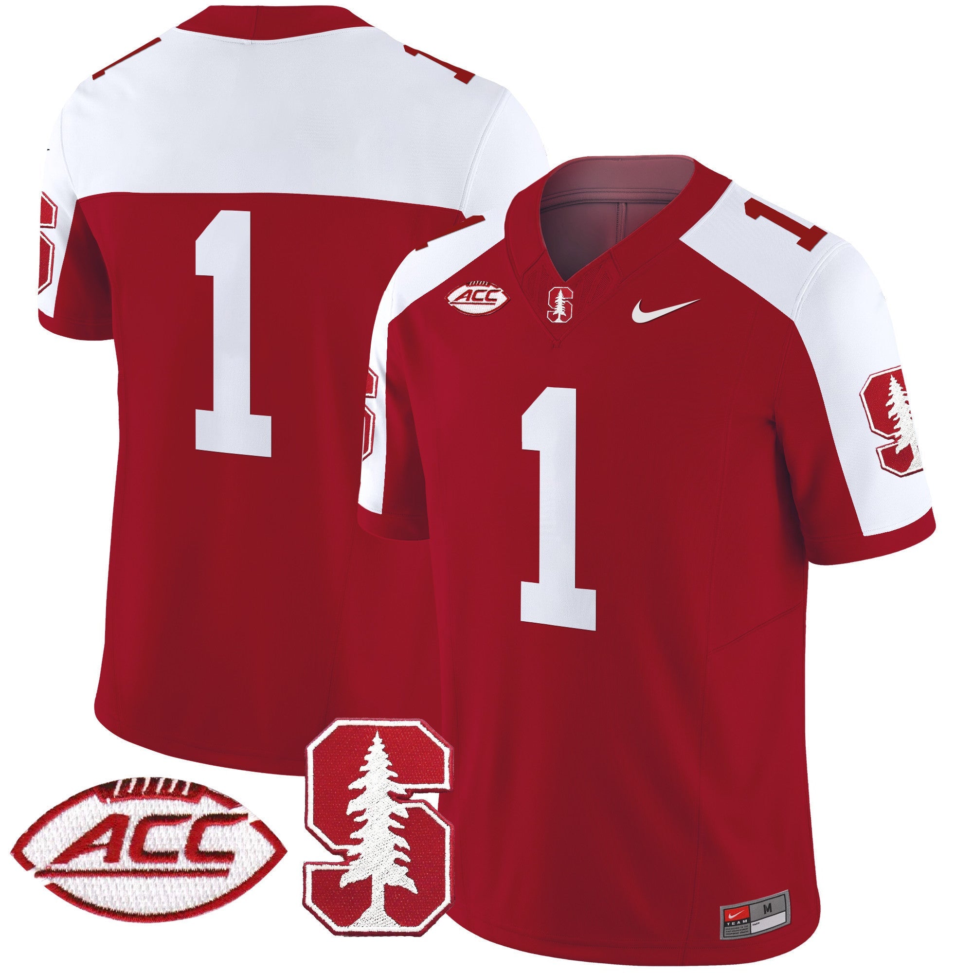 Men's Stanford Cardinal 2024 ACC Patch Vapor Limited Jersey - All Stitched