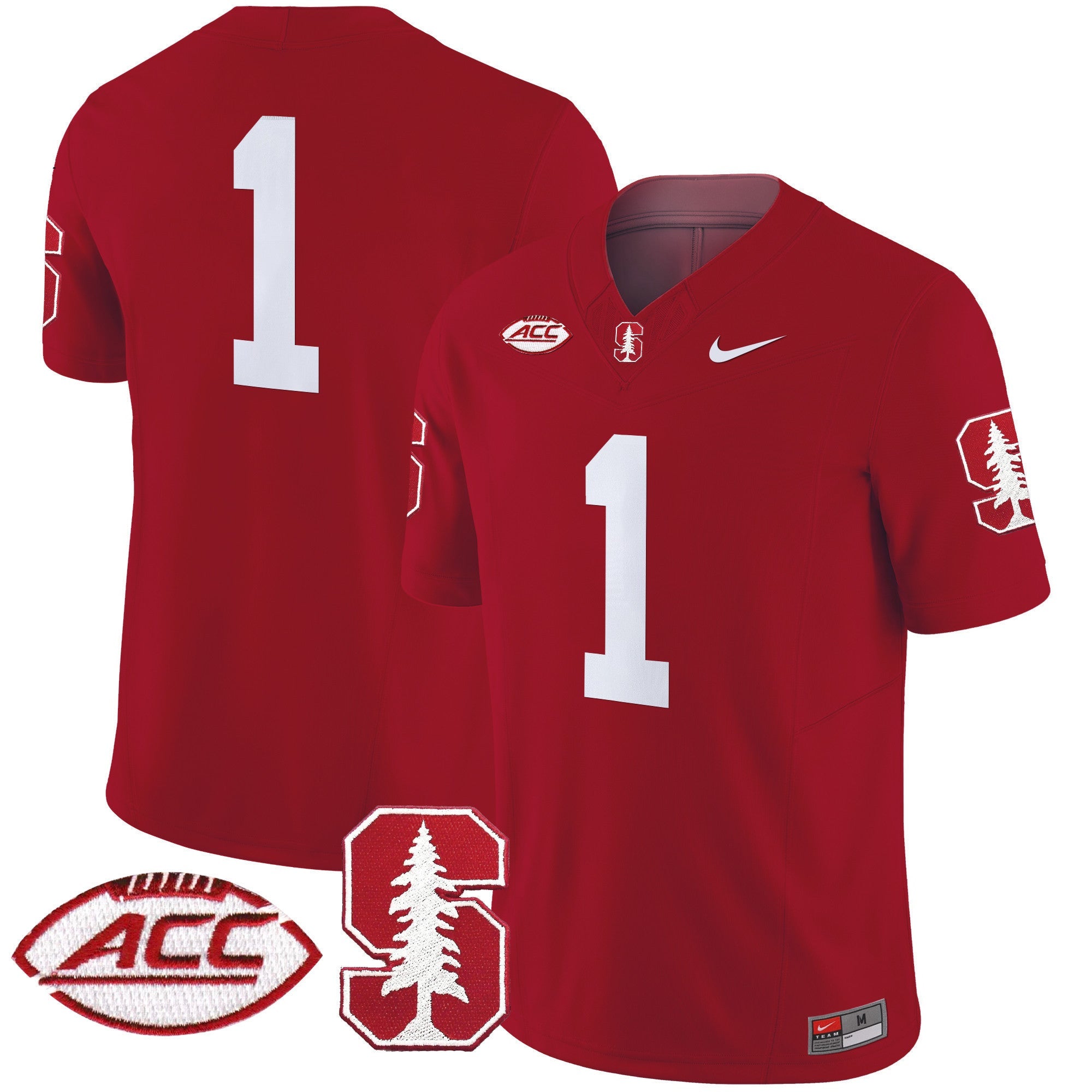 Men's Stanford Cardinal 2024 ACC Patch Vapor Limited Jersey - All Stitched