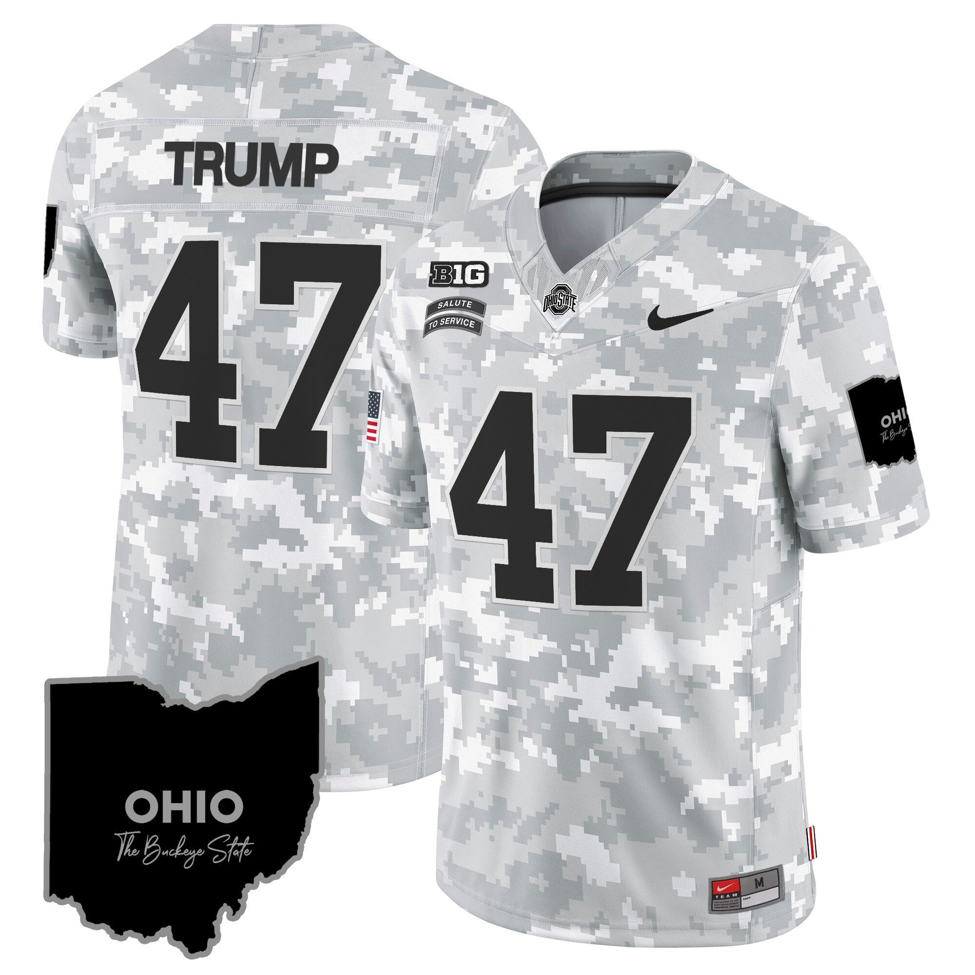 Ohio State Buckeyes 2024 Salute to Service Vapor Limited Jersey - Arctic Camo - All Stitched