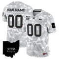 Ohio State Buckeyes 2024 Salute to Service Vapor Limited Custom Jersey - Arctic Camo - All Stitched