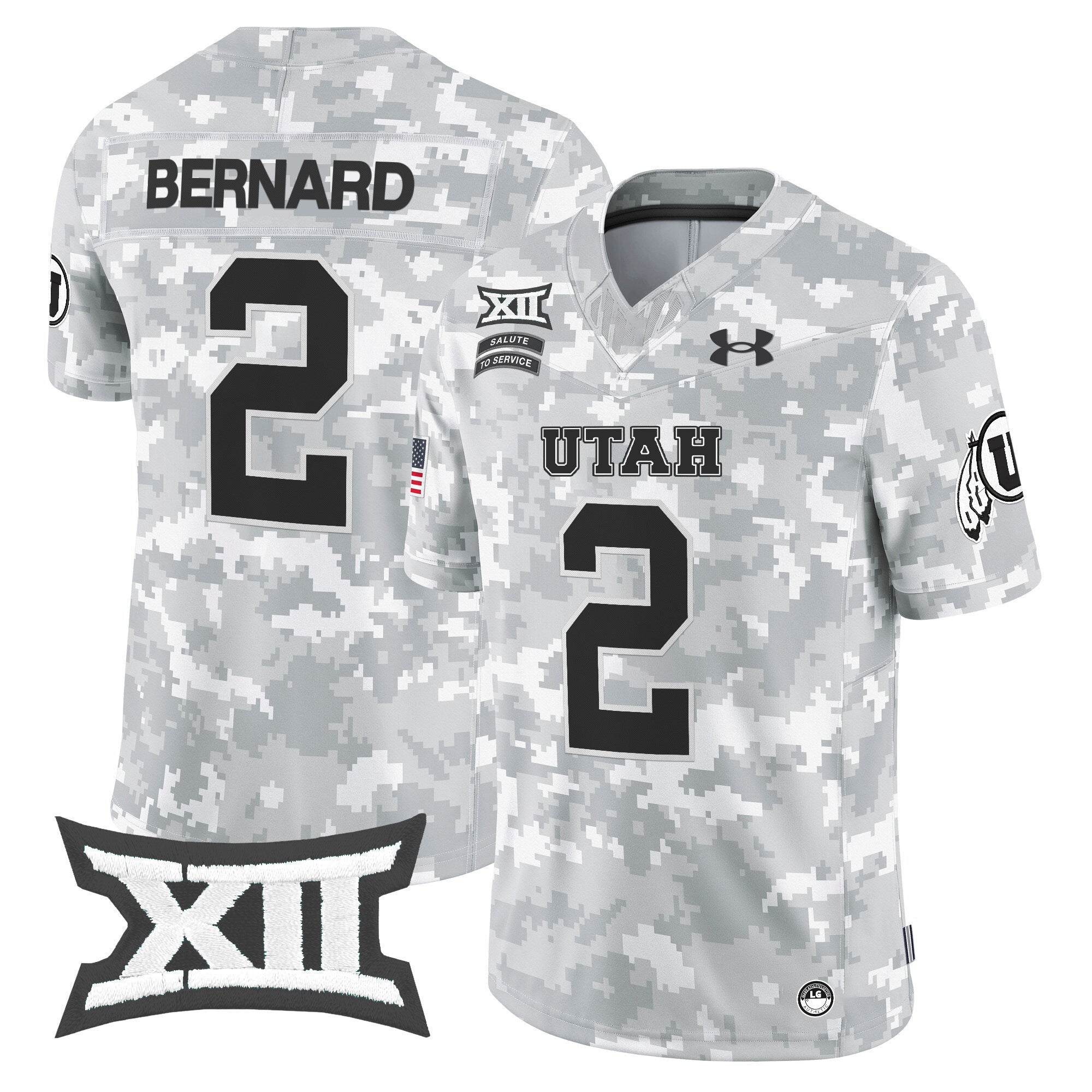 Utah Utes 2024 Salute to Service Vapor Limited Jersey - Arctic Camo - All Stitched
