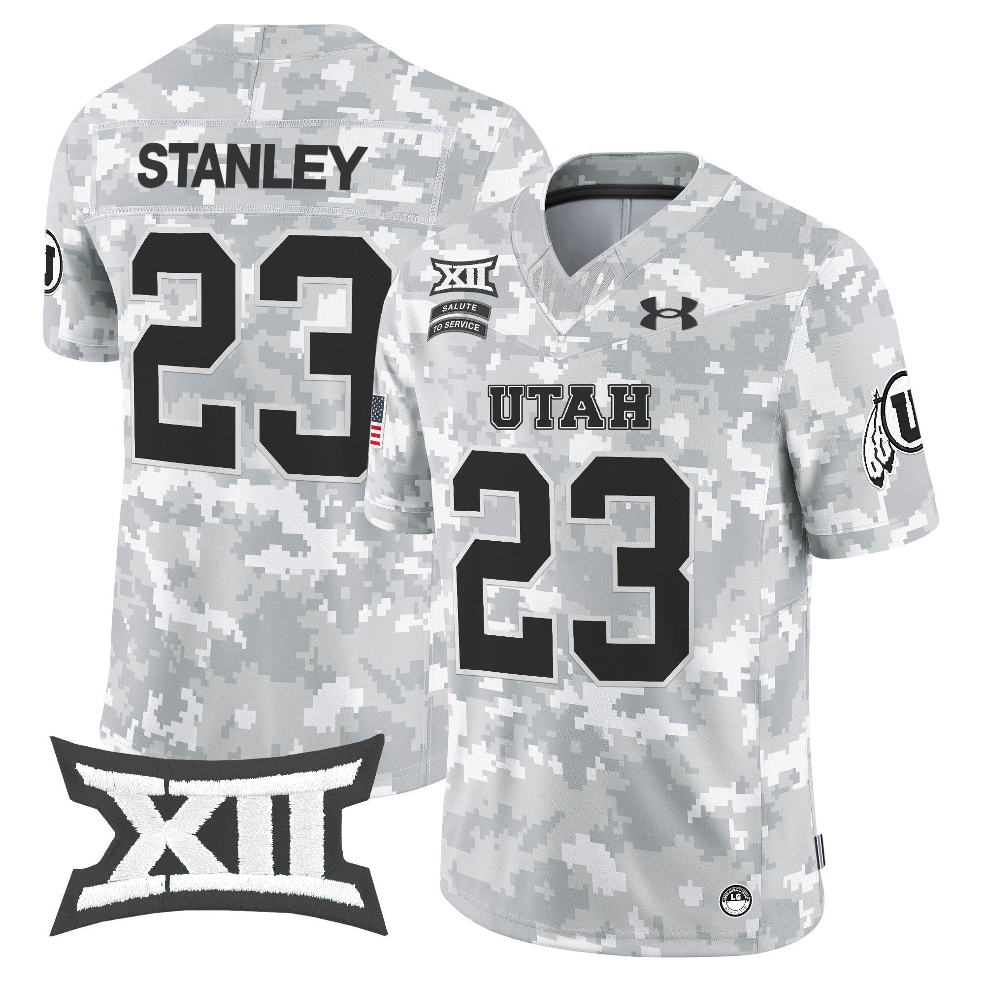 Utah Utes 2024 Salute to Service Vapor Limited Jersey - Arctic Camo - All Stitched