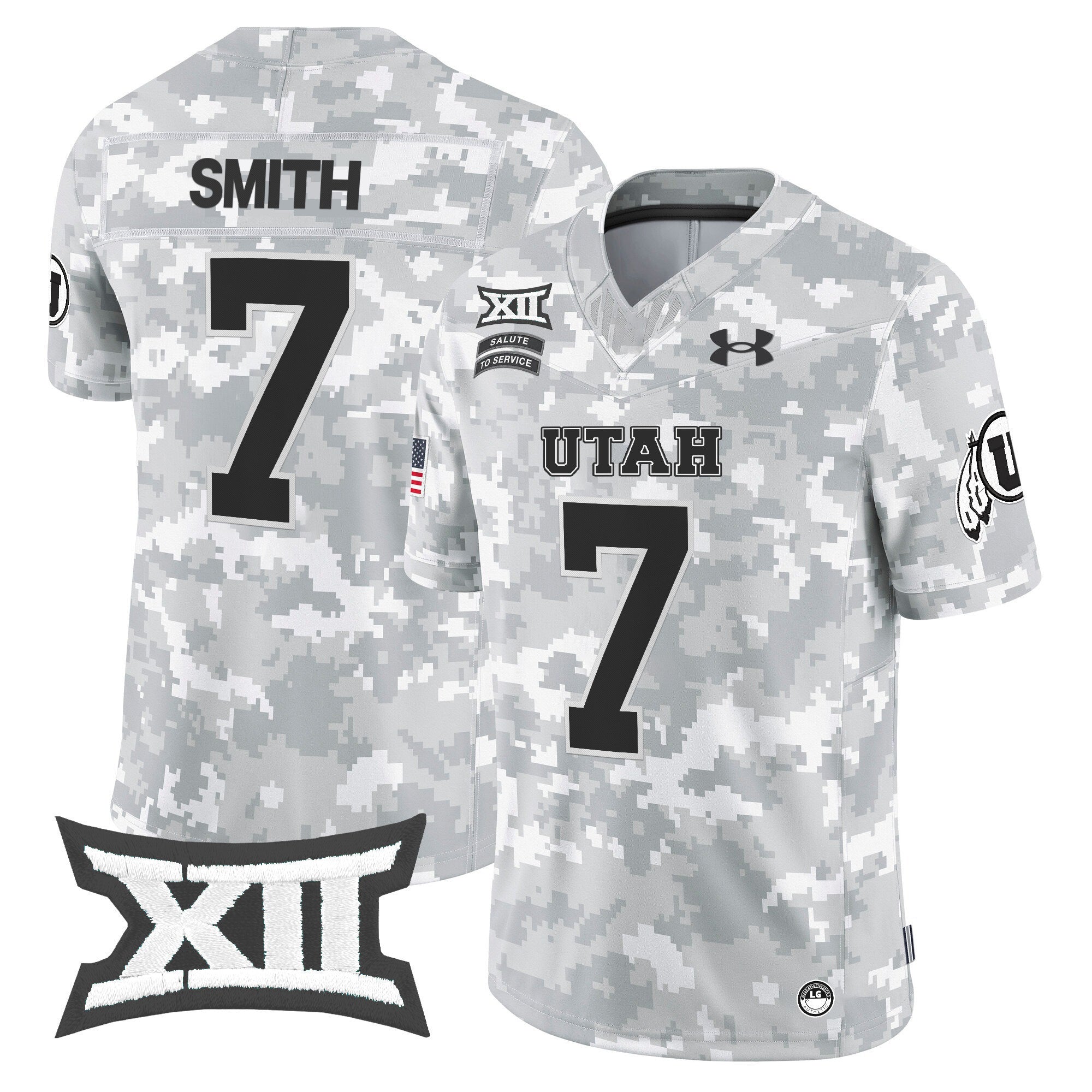 Utah Utes 2024 Salute to Service Vapor Limited Jersey - Arctic Camo - All Stitched