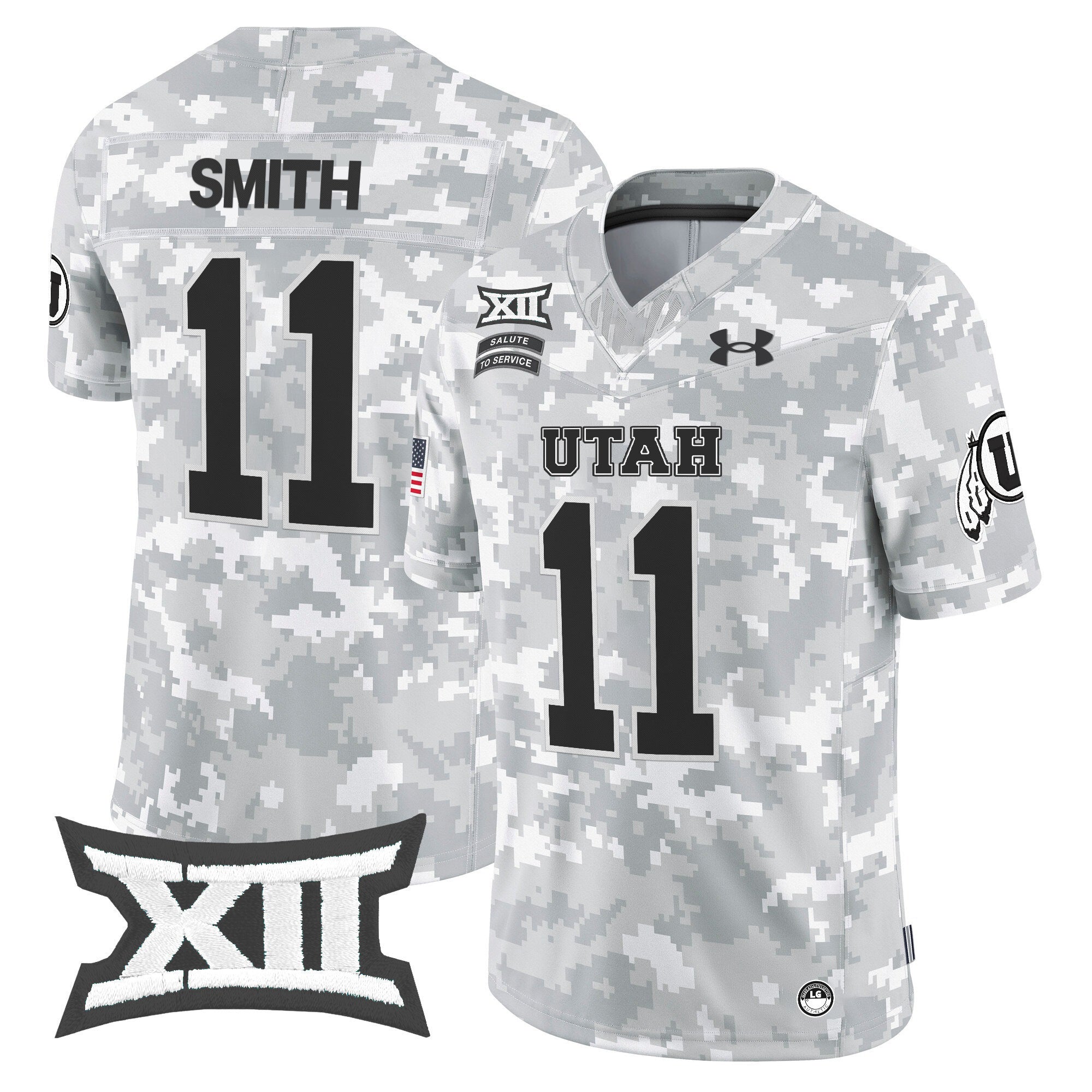 Utah Utes 2024 Salute to Service Vapor Limited Jersey - Arctic Camo - All Stitched