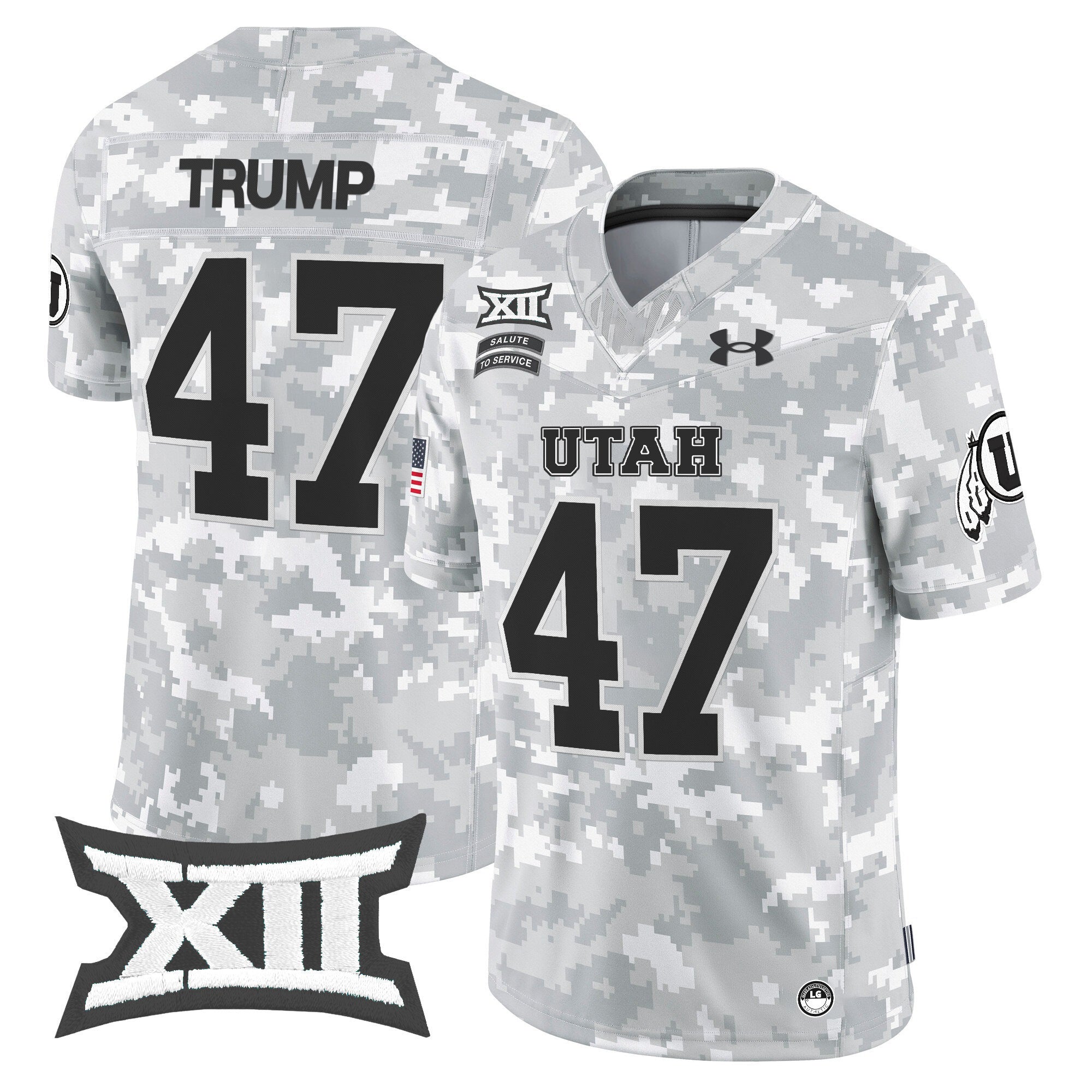 Utah Utes 2024 Salute to Service Vapor Limited Jersey - Arctic Camo - All Stitched
