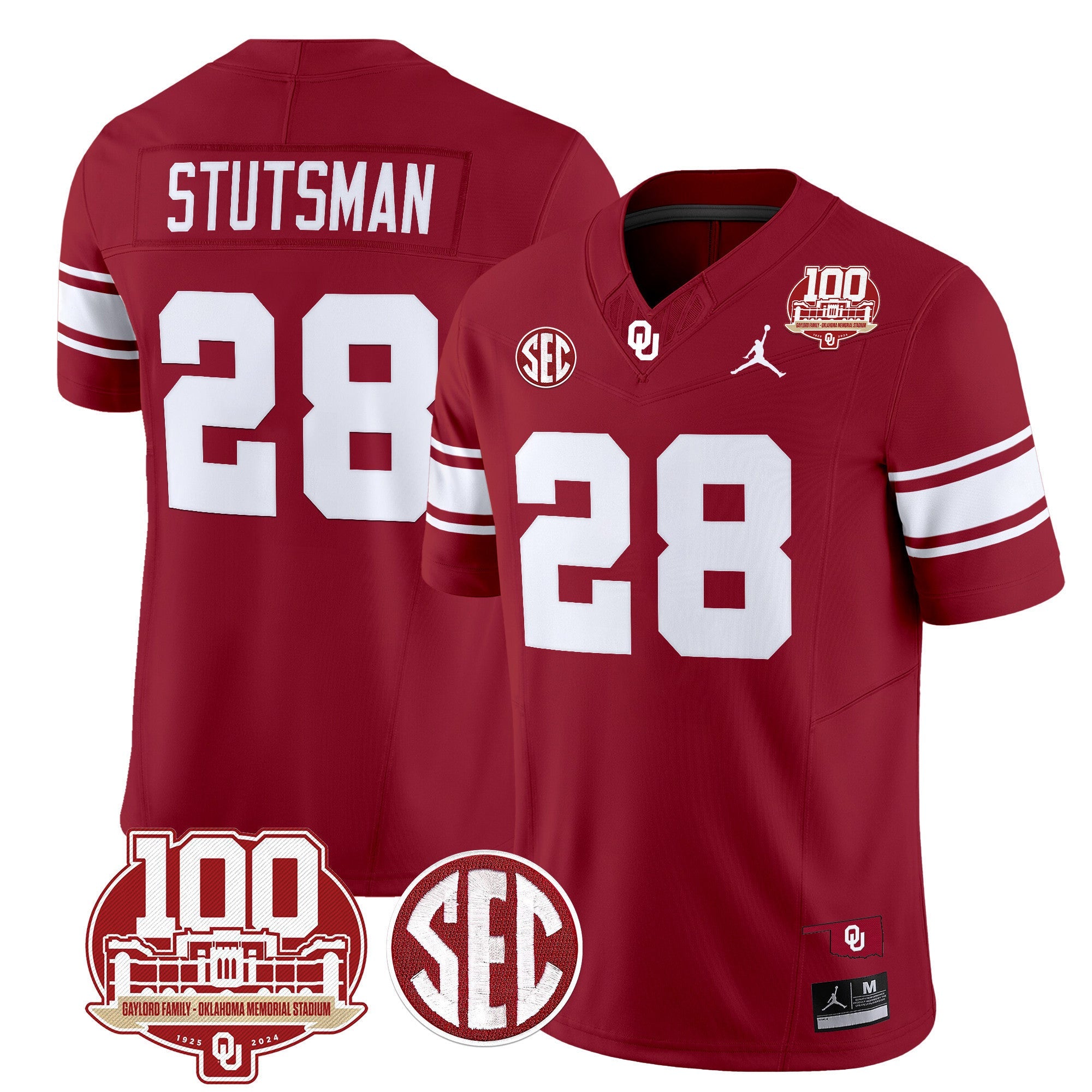 Men's Oklahoma Sooners 100th Anniversary Patch Vapor Limited Jersey - All Stitched