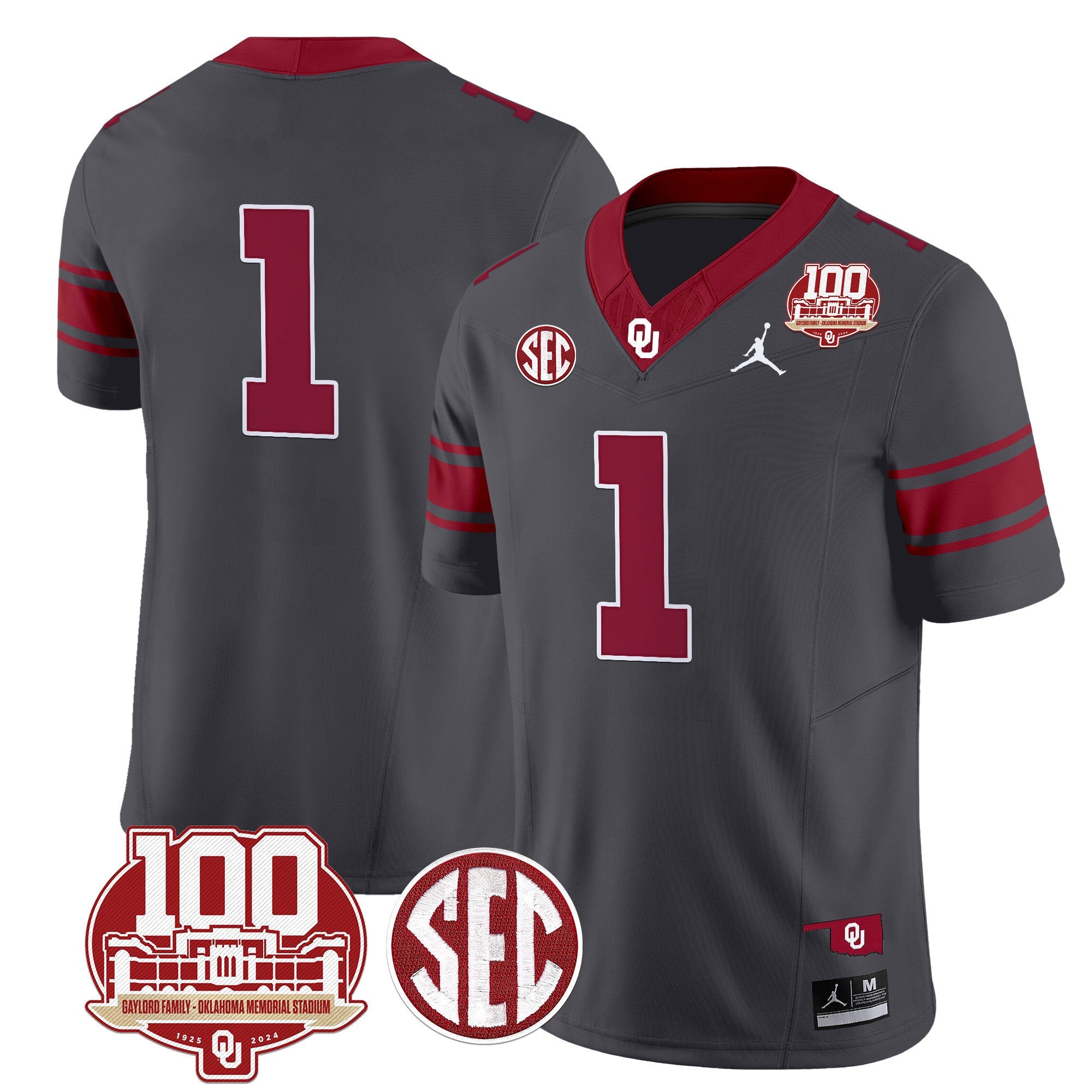 Men's Oklahoma Sooners 100th Anniversary Patch Vapor Limited Jersey - All Stitched