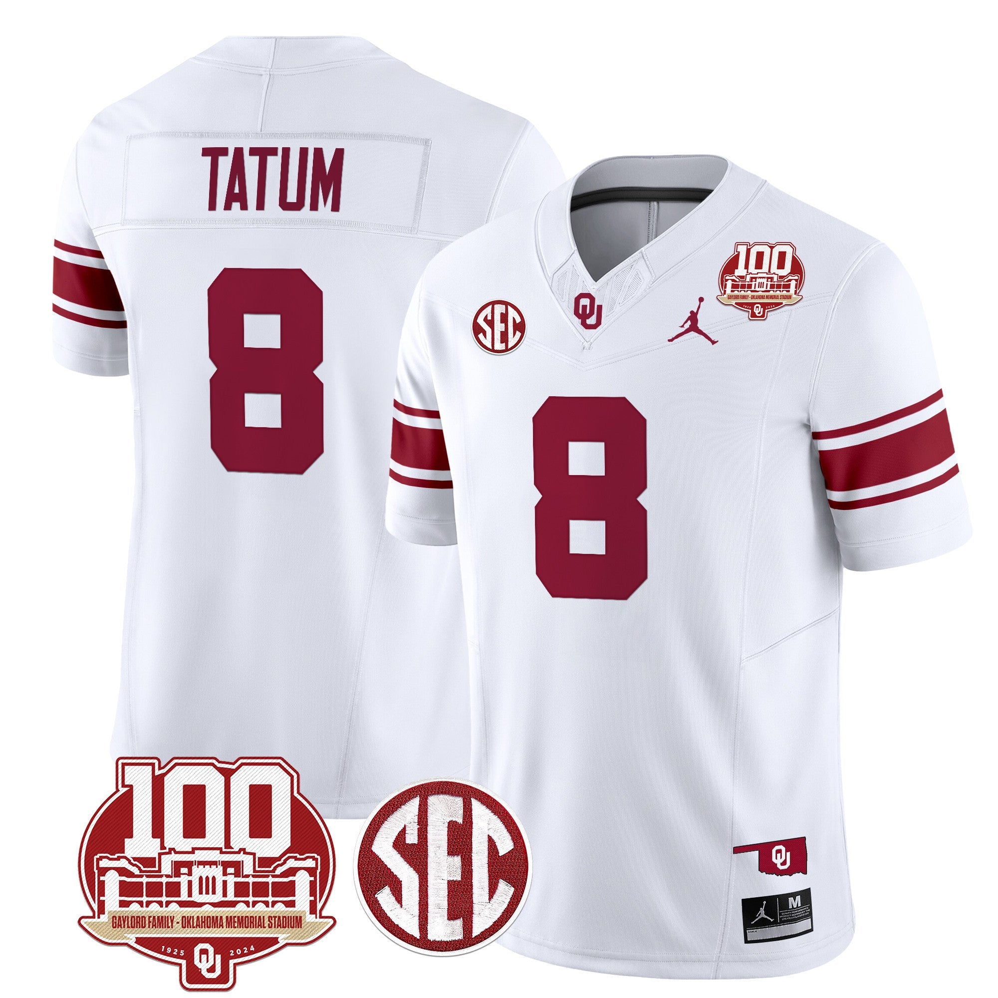 Men's Oklahoma Sooners 100th Anniversary Patch Vapor Limited Jersey - All Stitched