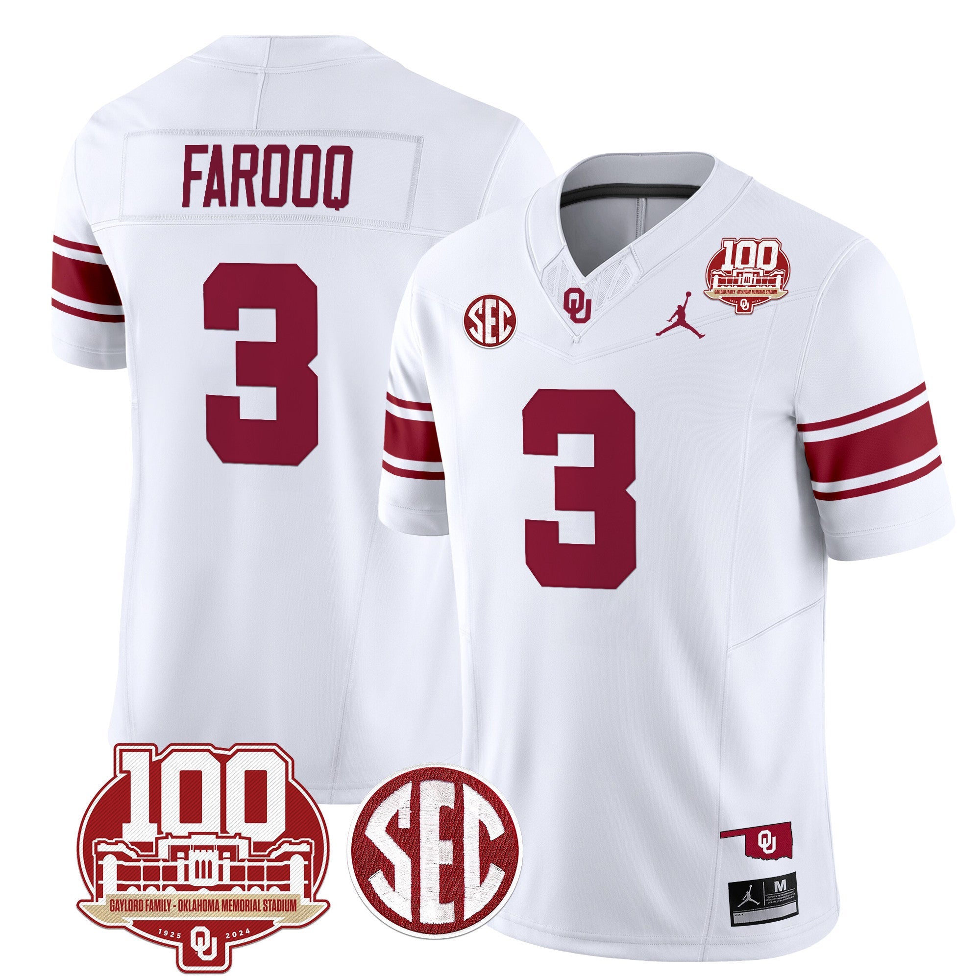 Men's Oklahoma Sooners 100th Anniversary Patch Vapor Limited Jersey - All Stitched