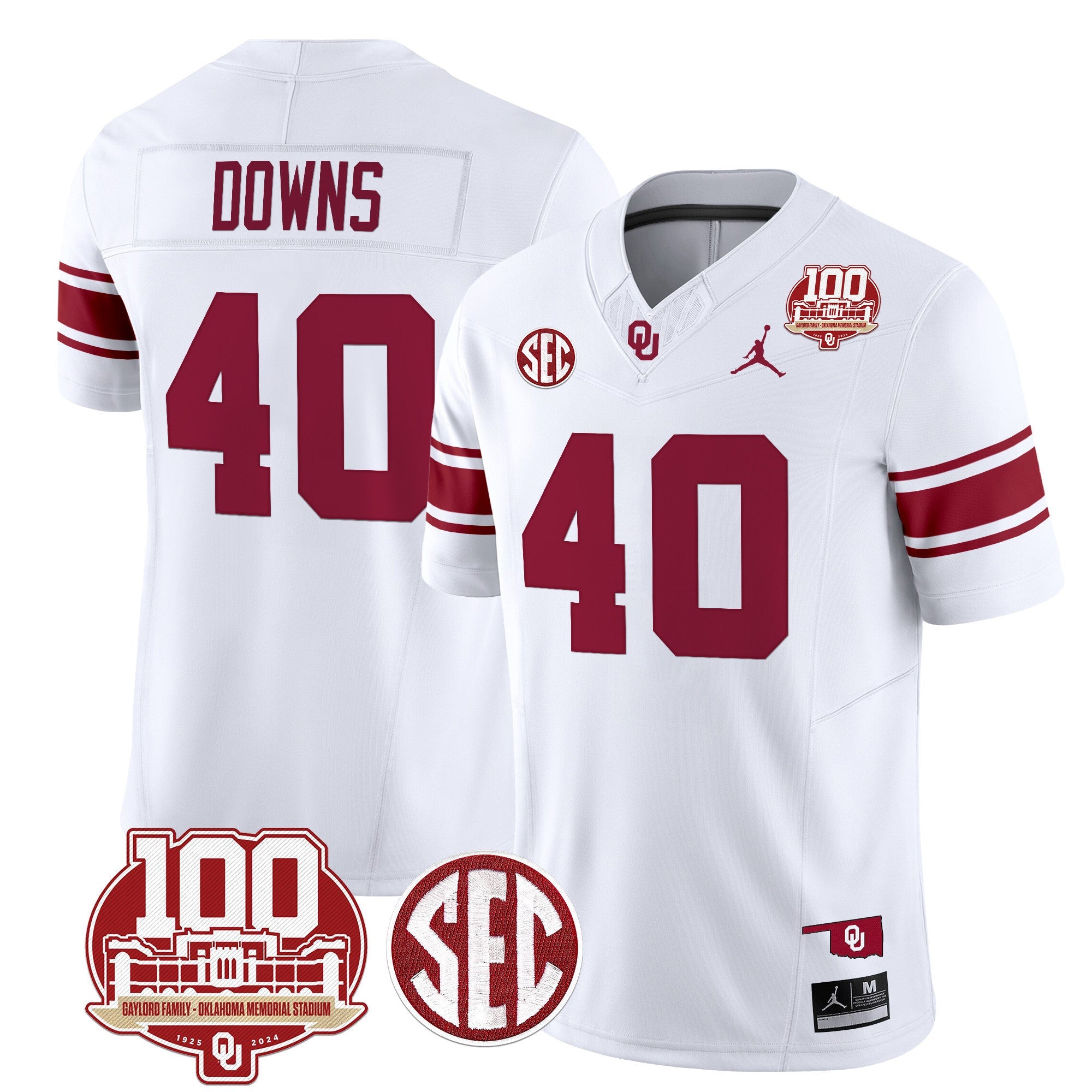 Men's Oklahoma Sooners 100th Anniversary Patch Vapor Limited Jersey - All Stitched