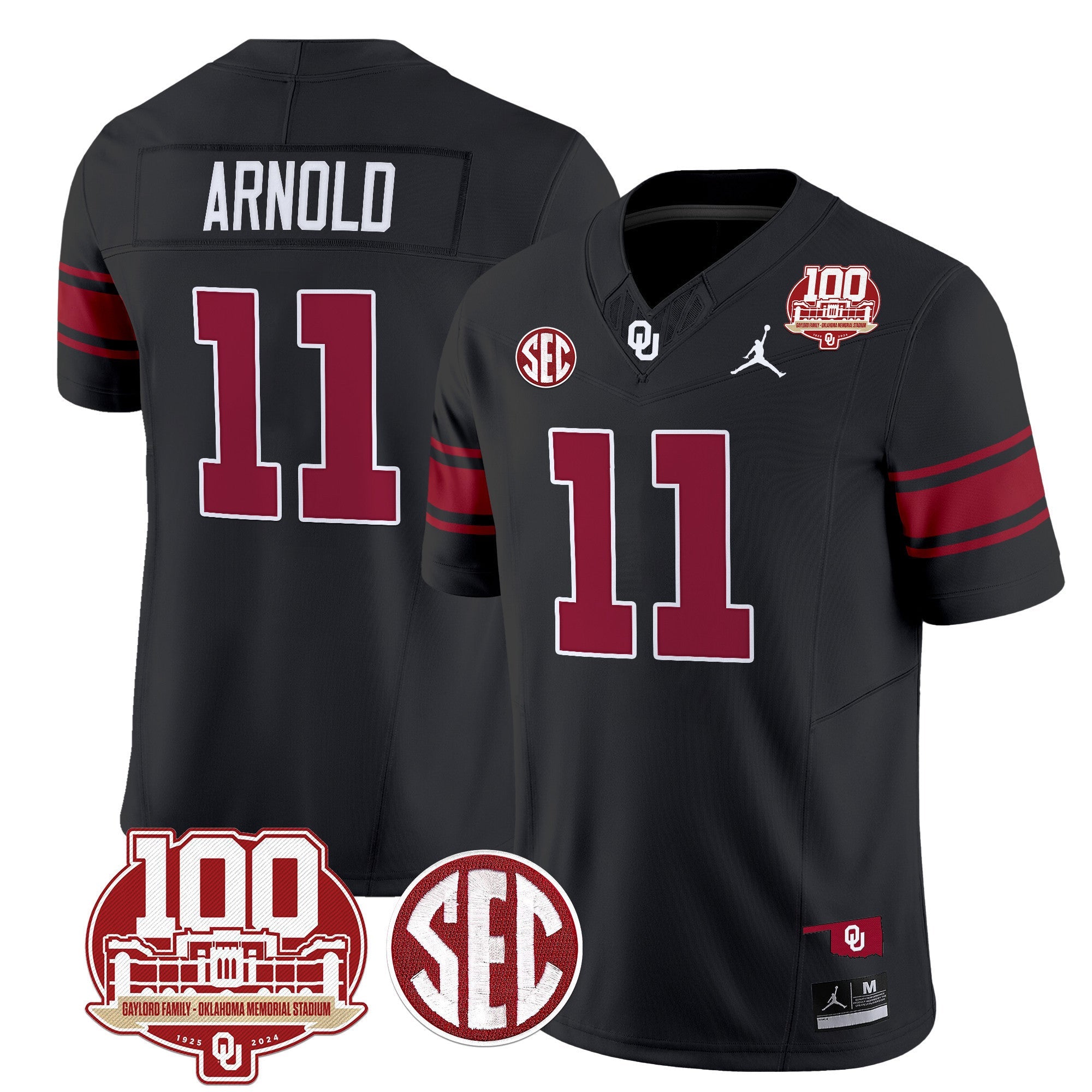 Men's Oklahoma Sooners 100th Anniversary Patch Vapor Limited Jersey - All Stitched