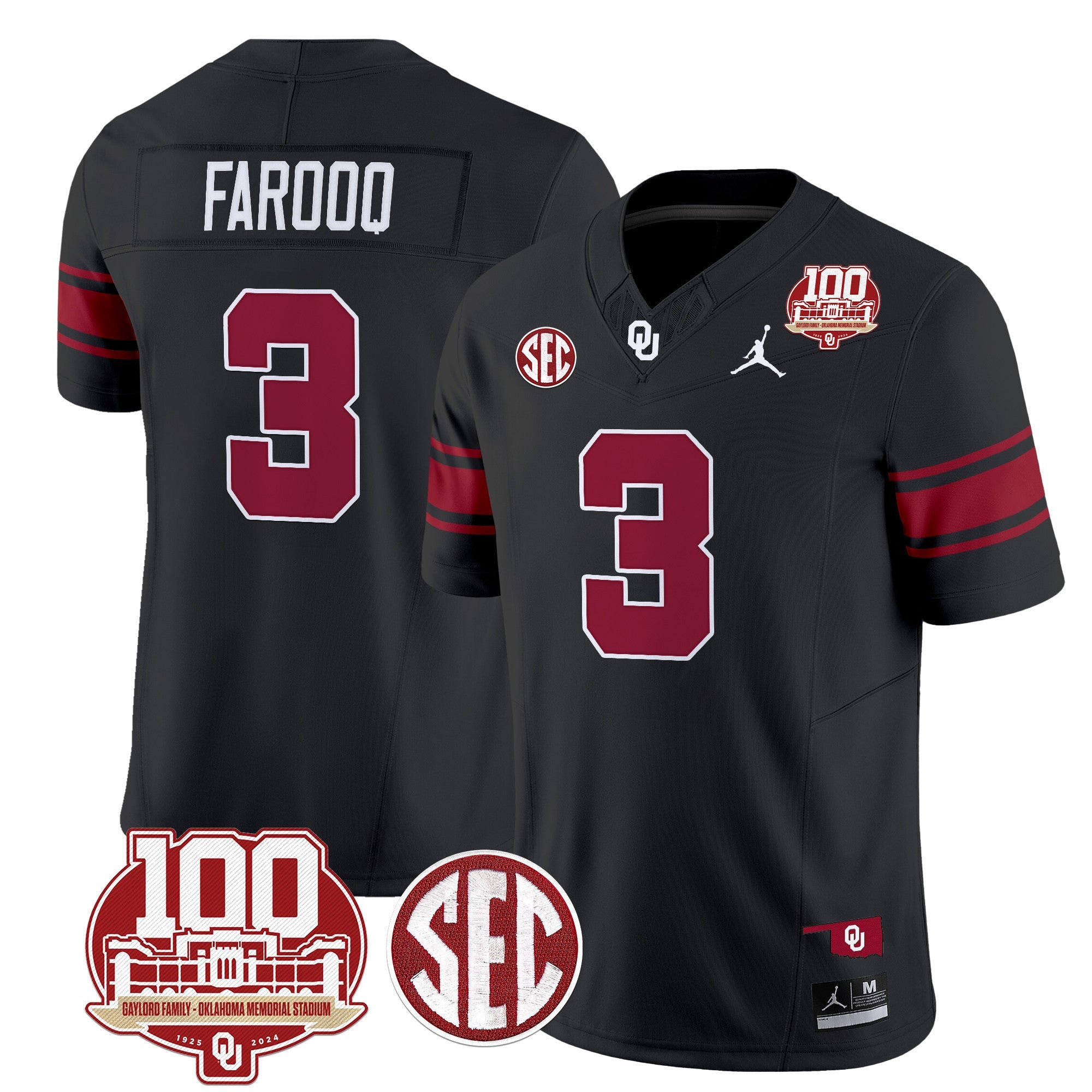 Men's Oklahoma Sooners 100th Anniversary Patch Vapor Limited Jersey - All Stitched