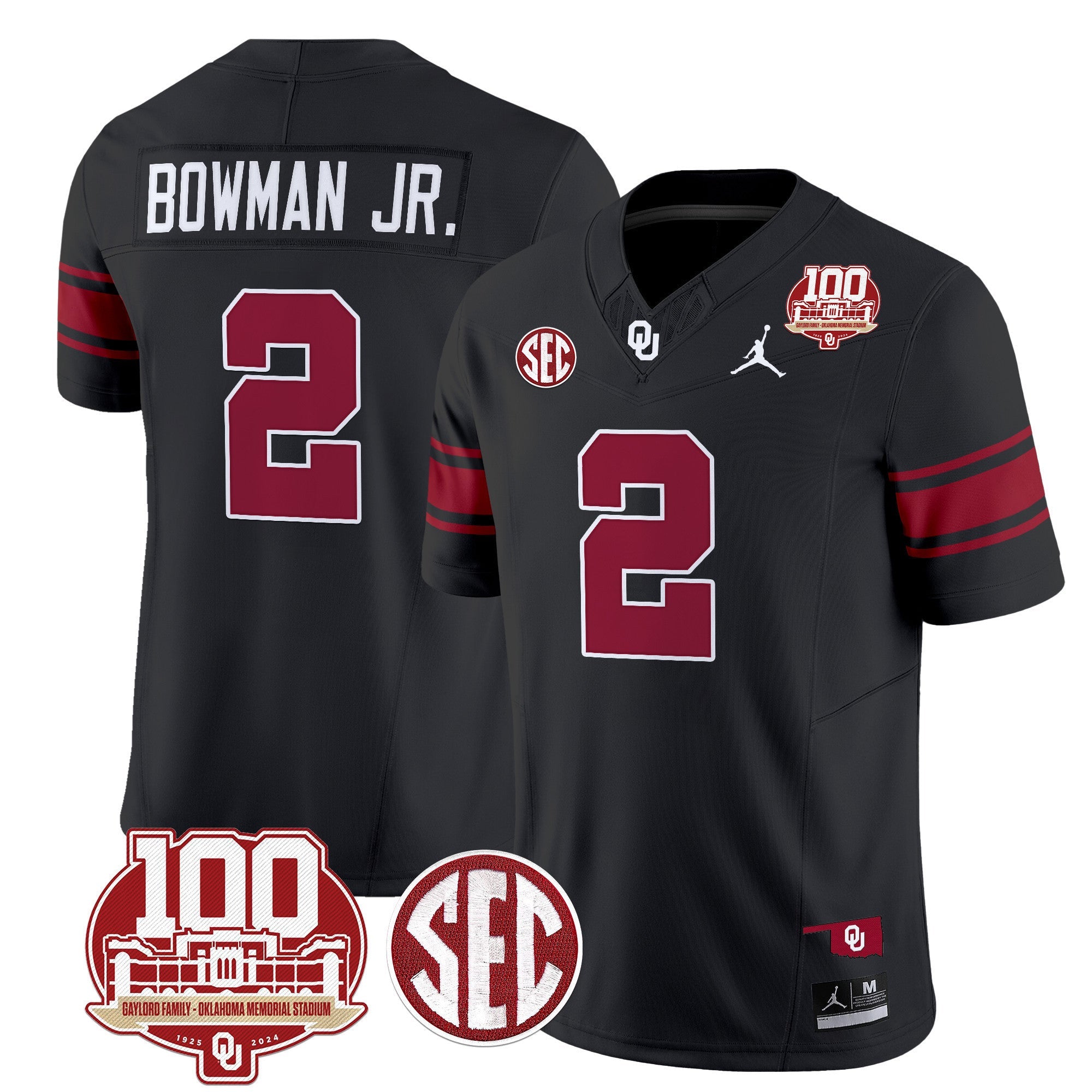 Men's Oklahoma Sooners 100th Anniversary Patch Vapor Limited Jersey - All Stitched