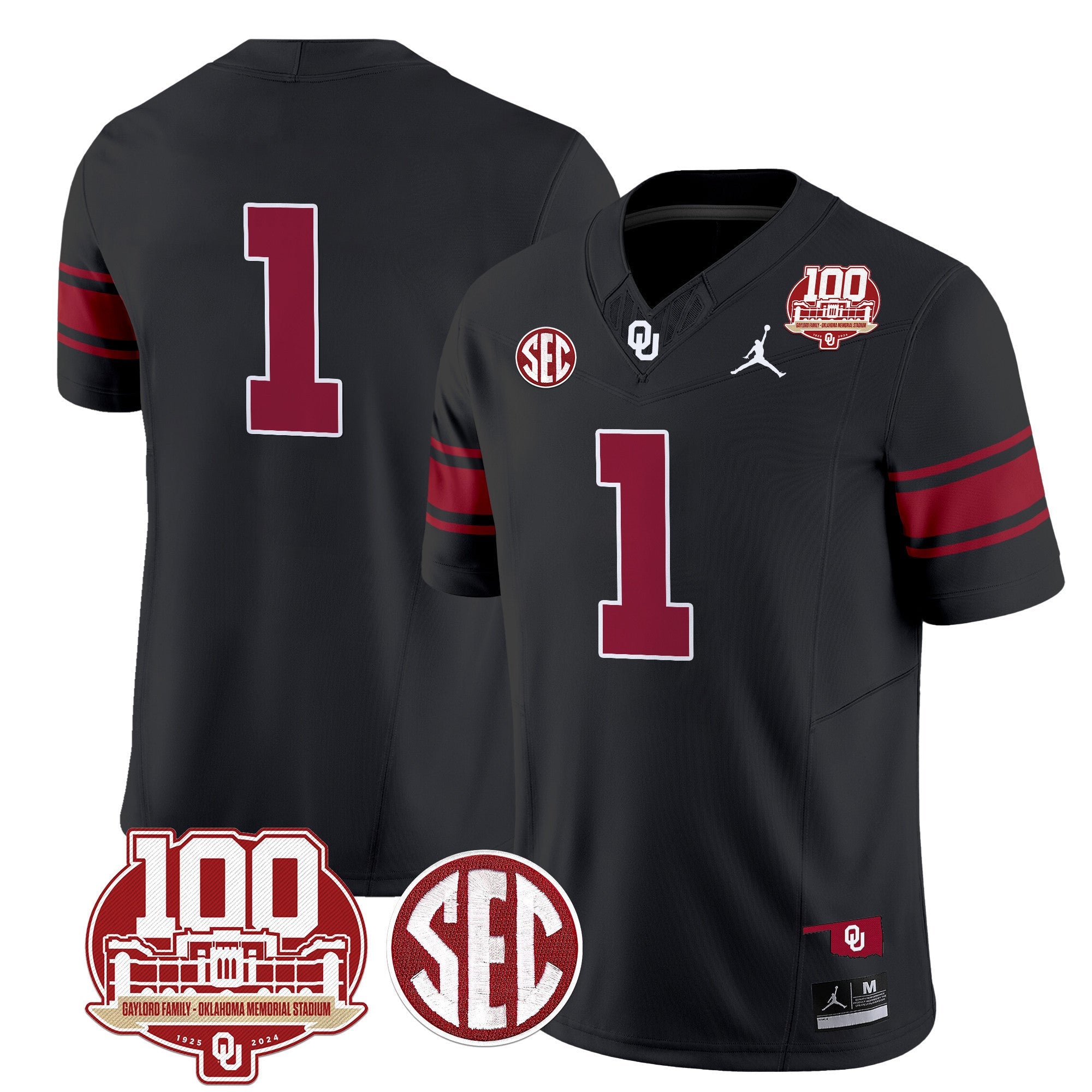 Men's Oklahoma Sooners 100th Anniversary Patch Vapor Limited Jersey - All Stitched