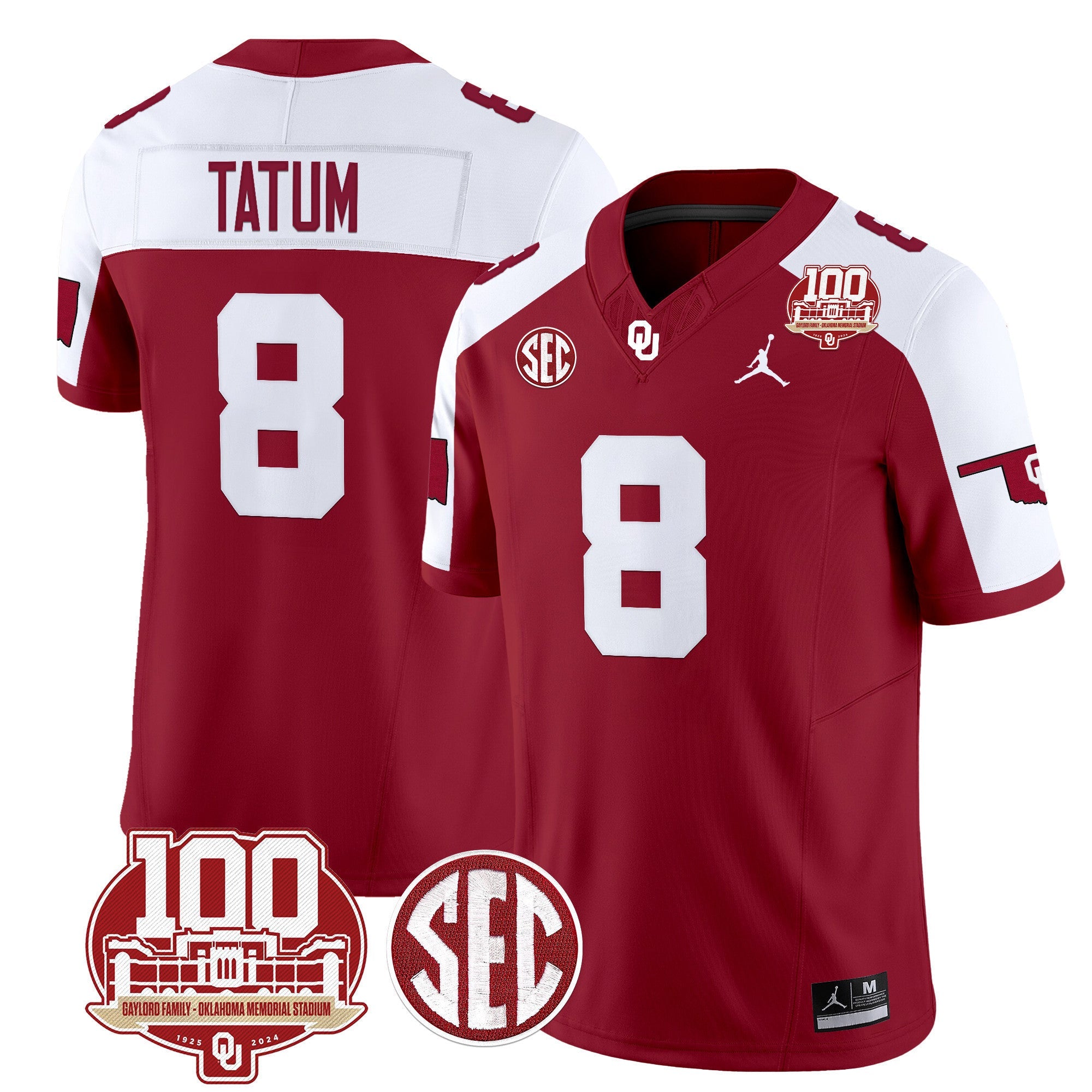 Men's Oklahoma Sooners 100th Anniversary Patch Vapor Limited Jersey - All Stitched