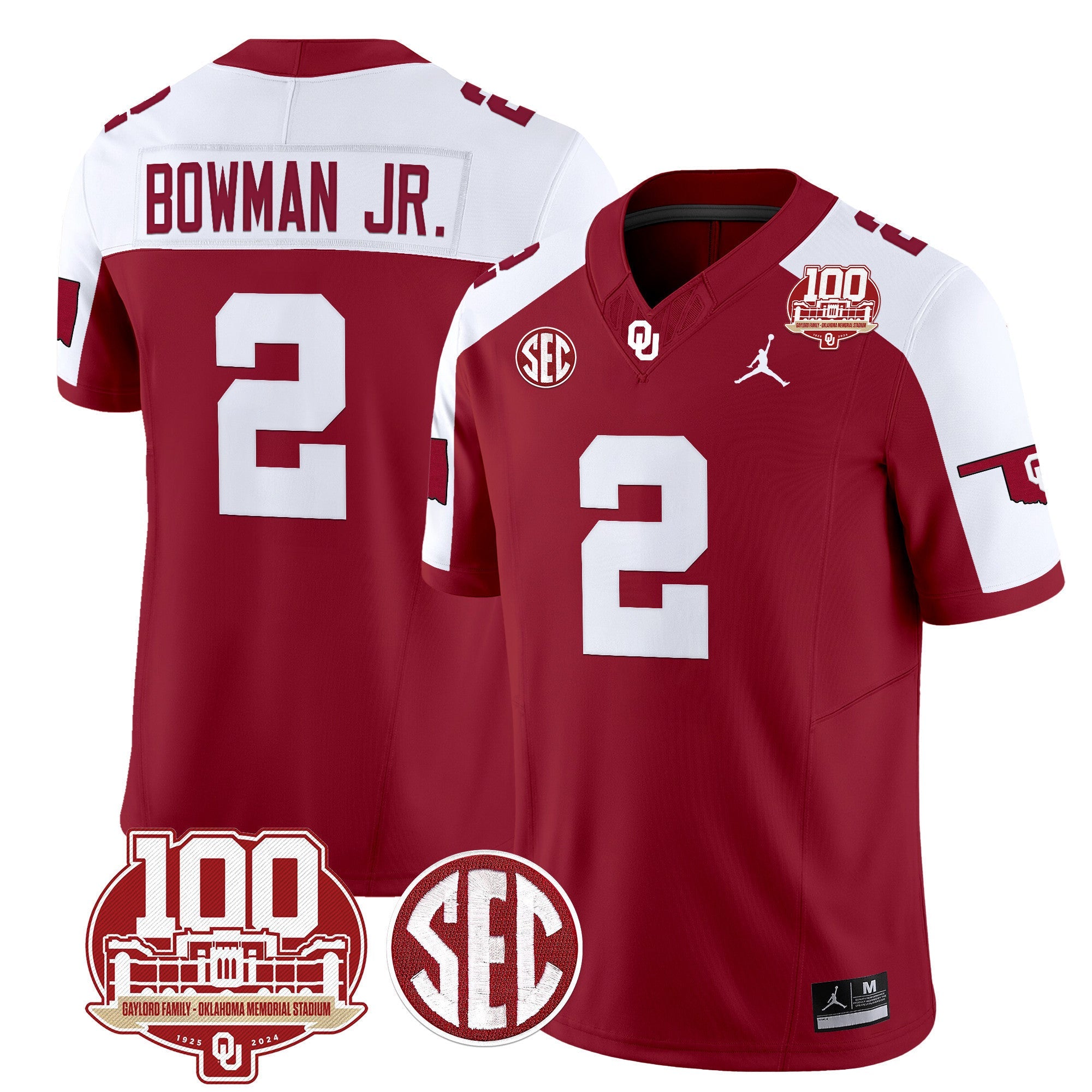 Men's Oklahoma Sooners 100th Anniversary Patch Vapor Limited Jersey - All Stitched
