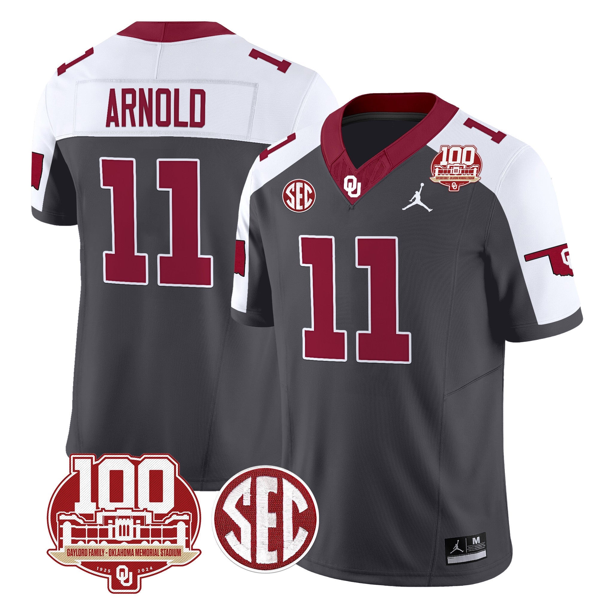 Men's Oklahoma Sooners 100th Anniversary Patch Vapor Limited Jersey - All Stitched
