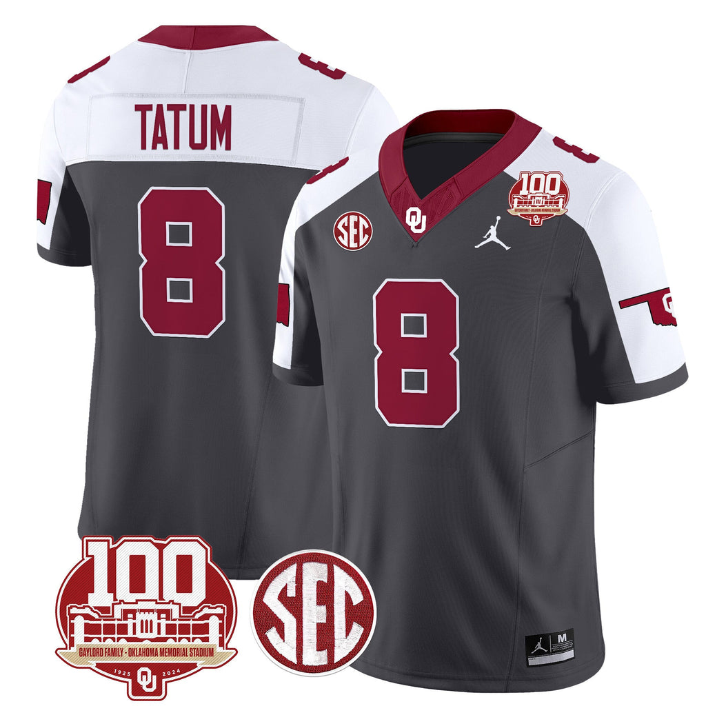 Men's Oklahoma Sooners 100th Anniversary Patch Vapor Limited Jersey - All Stitched