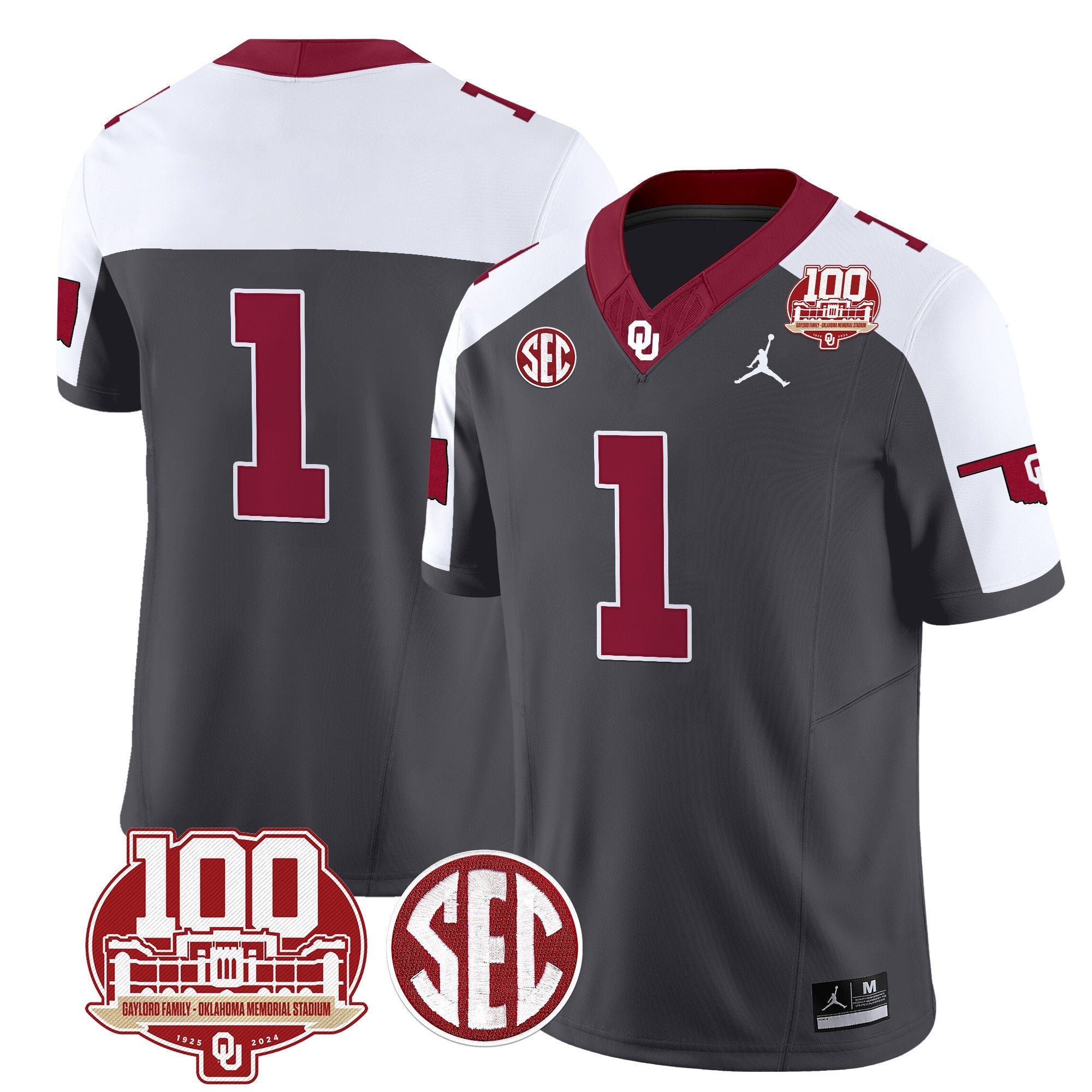 Men's Oklahoma Sooners 100th Anniversary Patch Vapor Limited Jersey - All Stitched