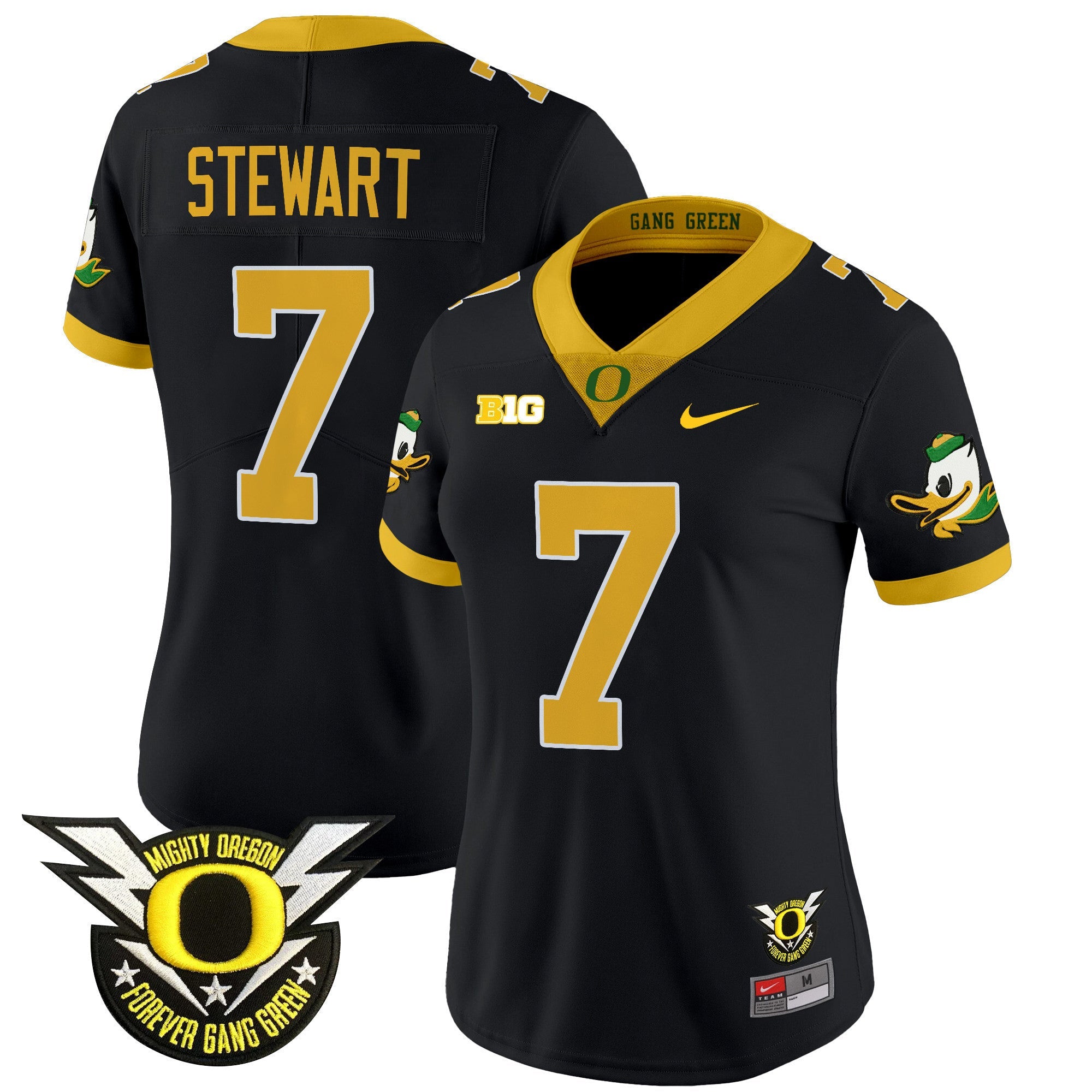 Women's Oregon Ducks 2024 Forever Gang Green & BIG Patch Vapor Limited Jersey - All Stitched