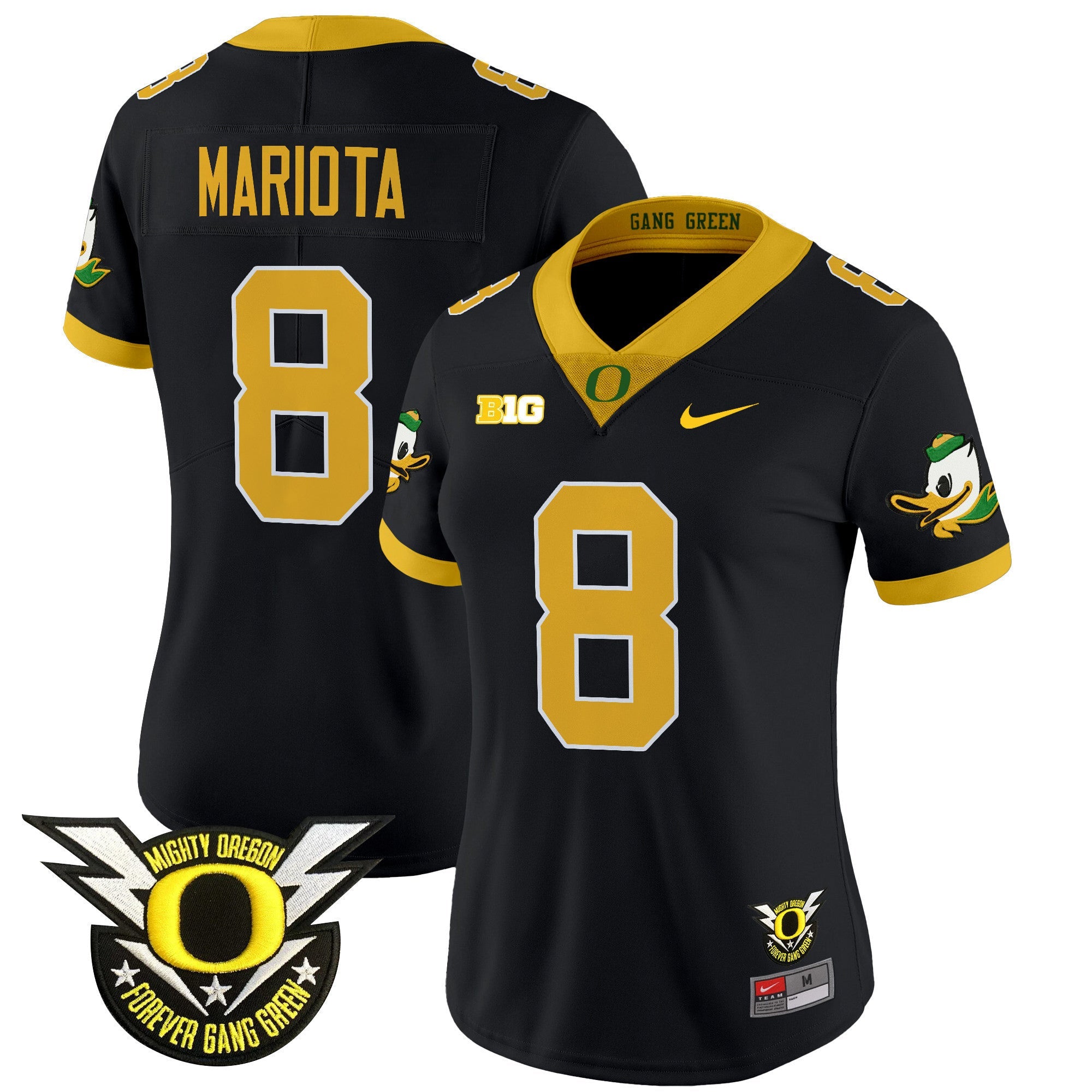 Women's Oregon Ducks 2024 Forever Gang Green & BIG Patch Vapor Limited Jersey - All Stitched