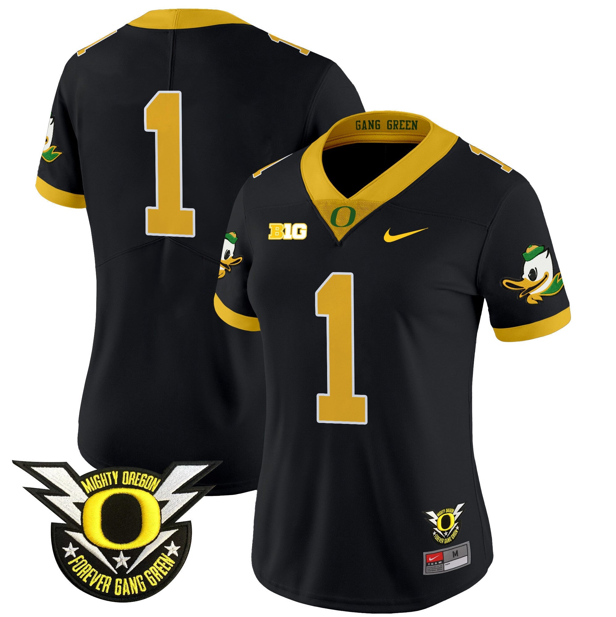 Women's Oregon Ducks 2024 Forever Gang Green & BIG Patch Vapor Limited Jersey - All Stitched