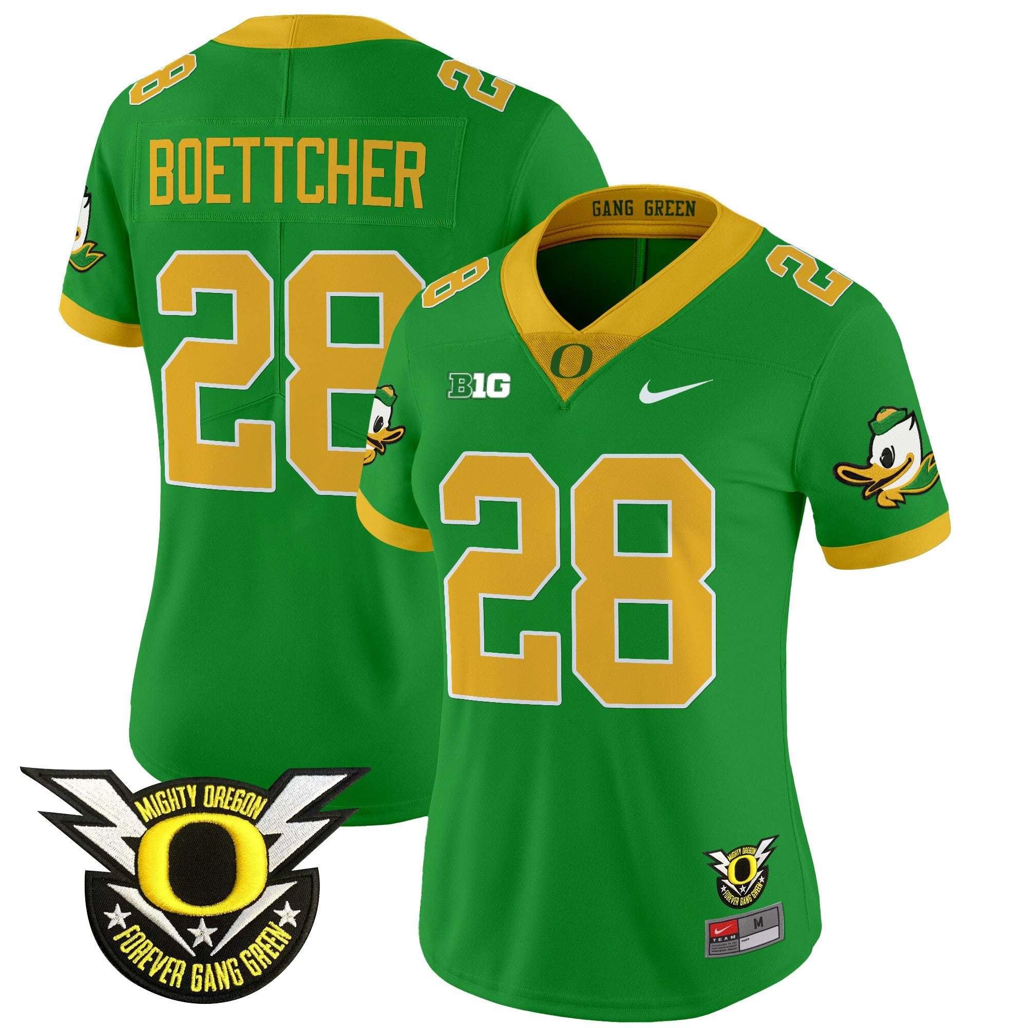 Women's Oregon Ducks 2024 Forever Gang Green & BIG Patch Vapor Limited Jersey - All Stitched