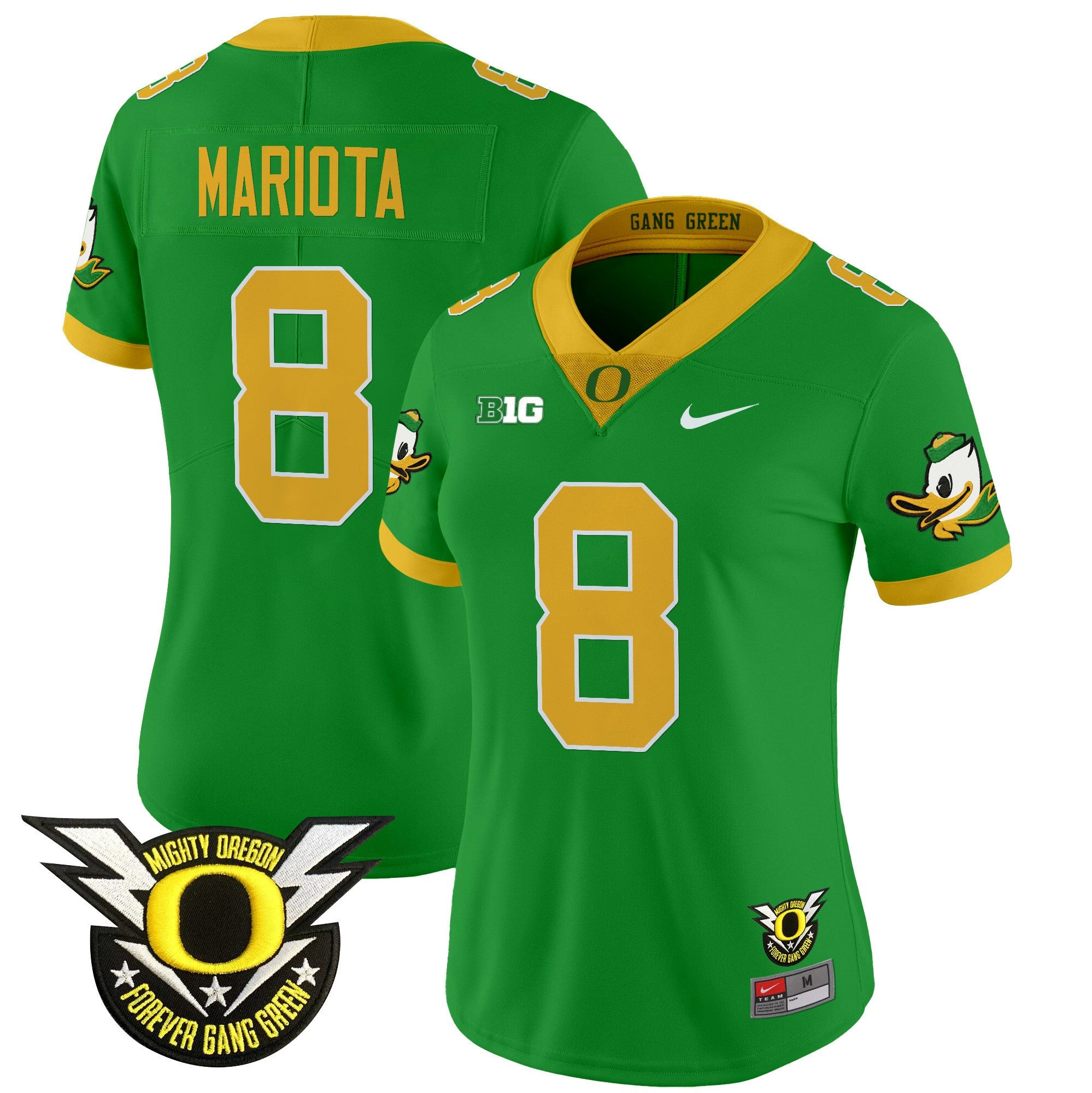 Women's Oregon Ducks 2024 Forever Gang Green & BIG Patch Vapor Limited Jersey - All Stitched