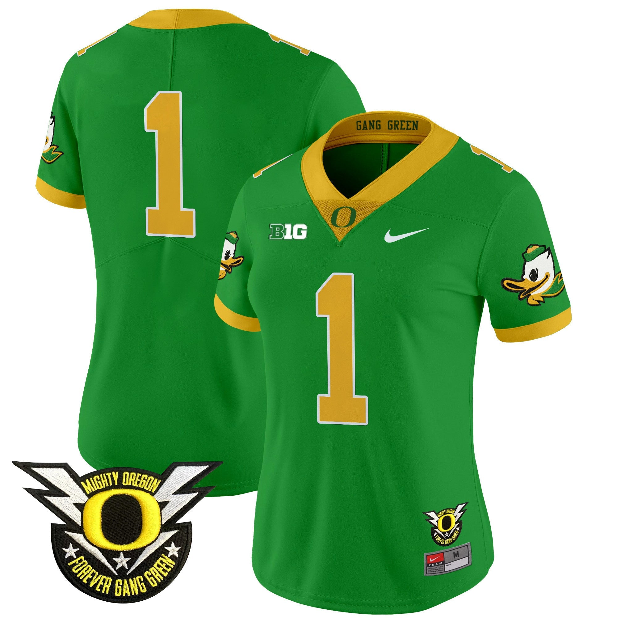 Women's Oregon Ducks 2024 Forever Gang Green & BIG Patch Vapor Limited Jersey - All Stitched