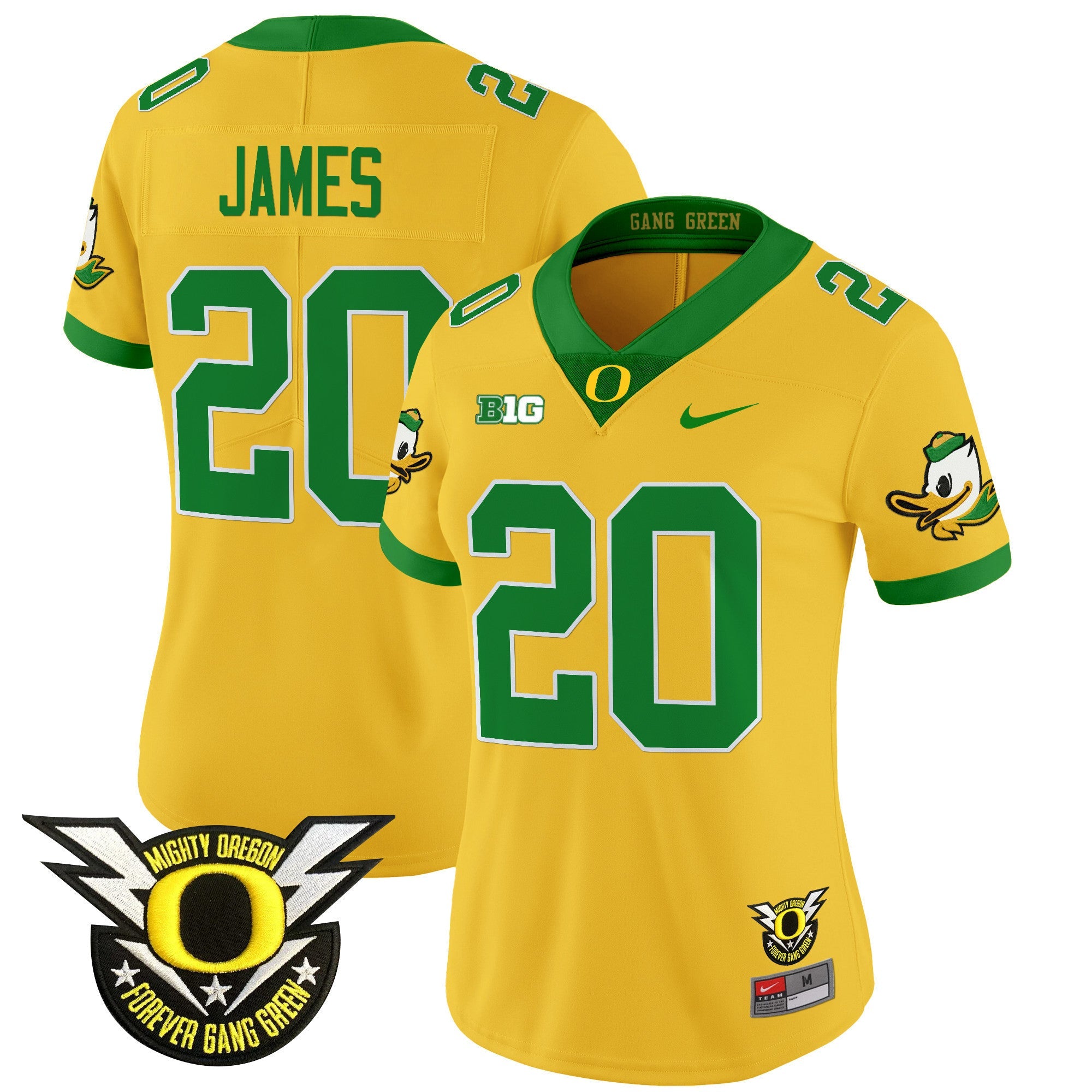 Women's Oregon Ducks 2024 Forever Gang Green & BIG Patch Vapor Limited Jersey - All Stitched