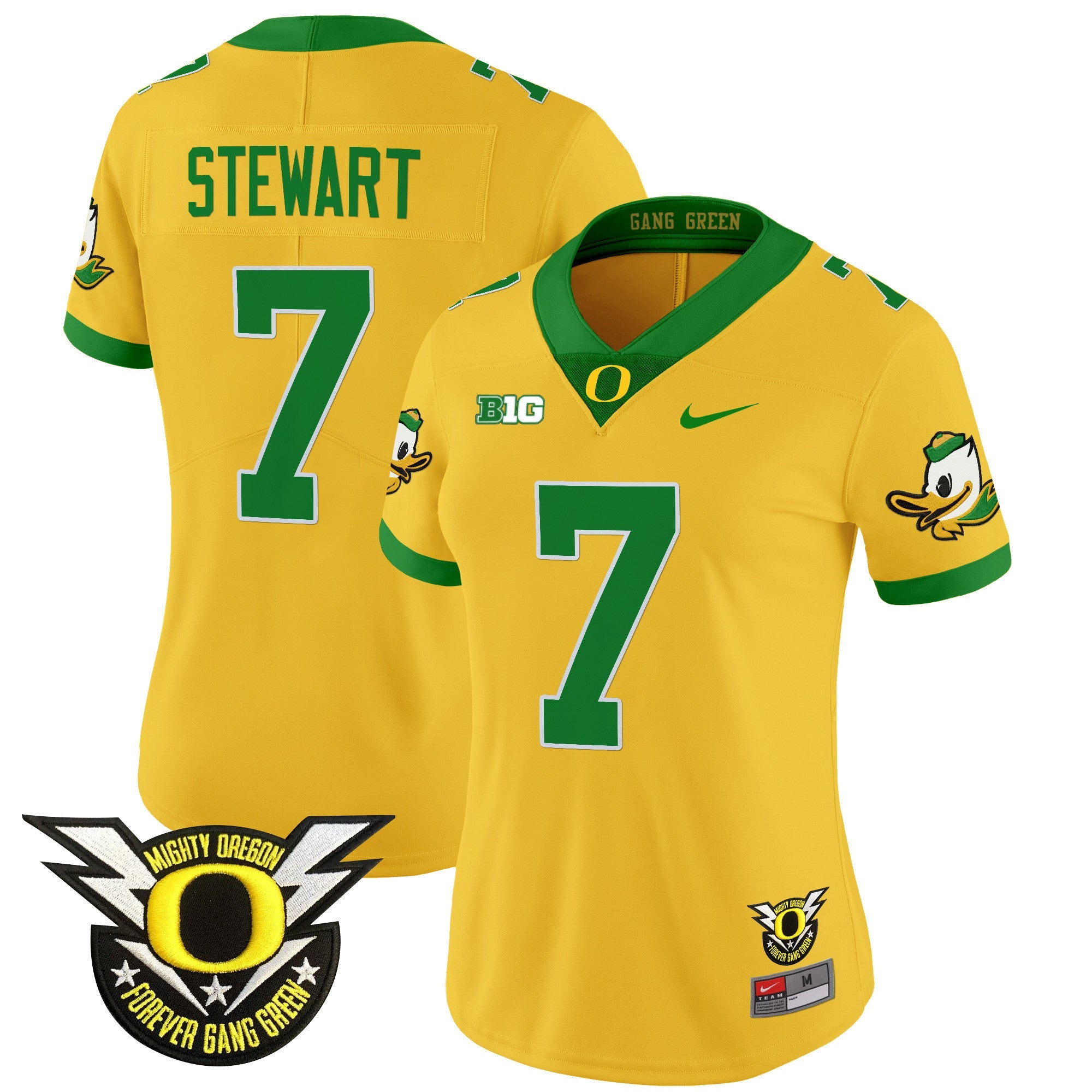 Women's Oregon Ducks 2024 Forever Gang Green & BIG Patch Vapor Limited Jersey - All Stitched