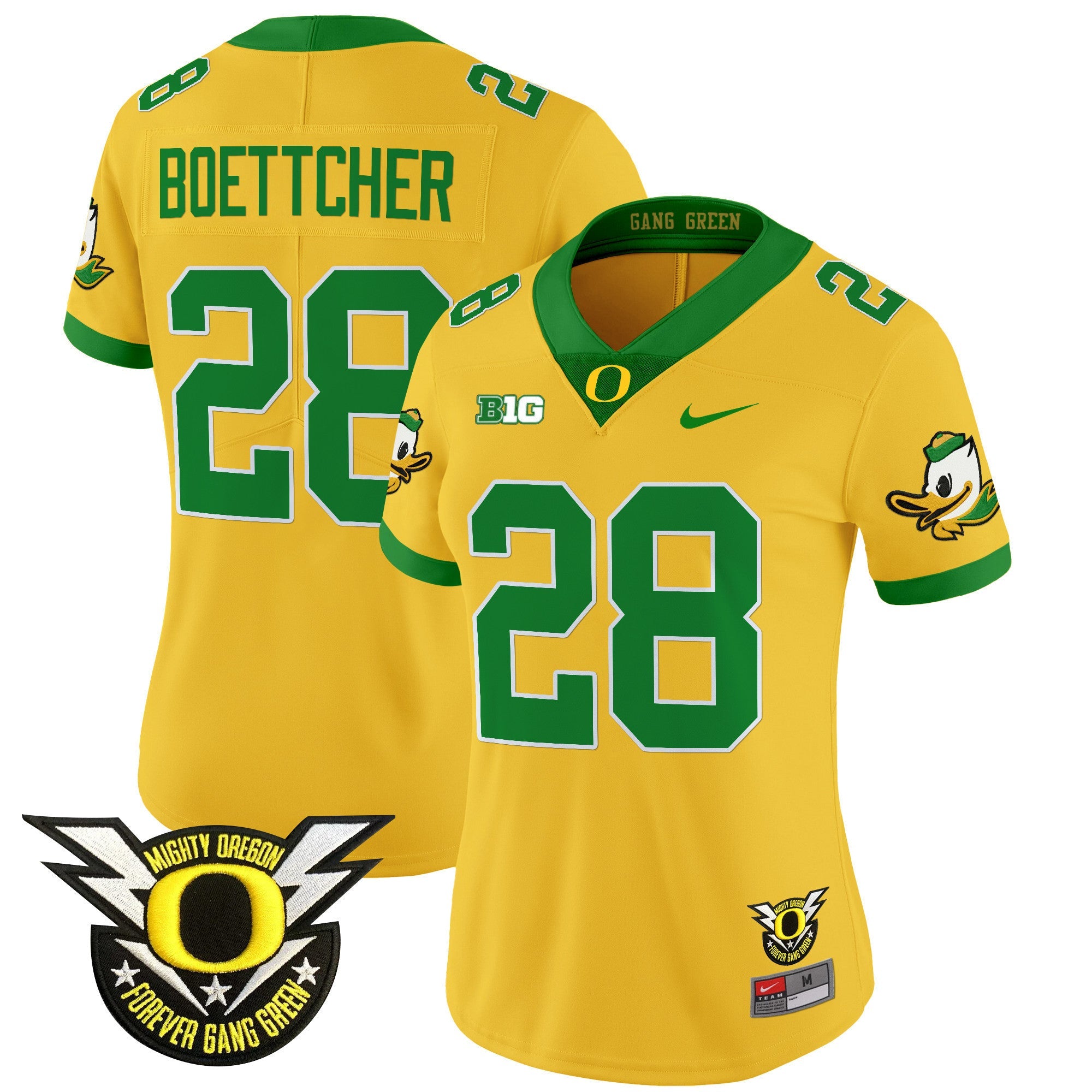 Women's Oregon Ducks 2024 Forever Gang Green & BIG Patch Vapor Limited Jersey - All Stitched