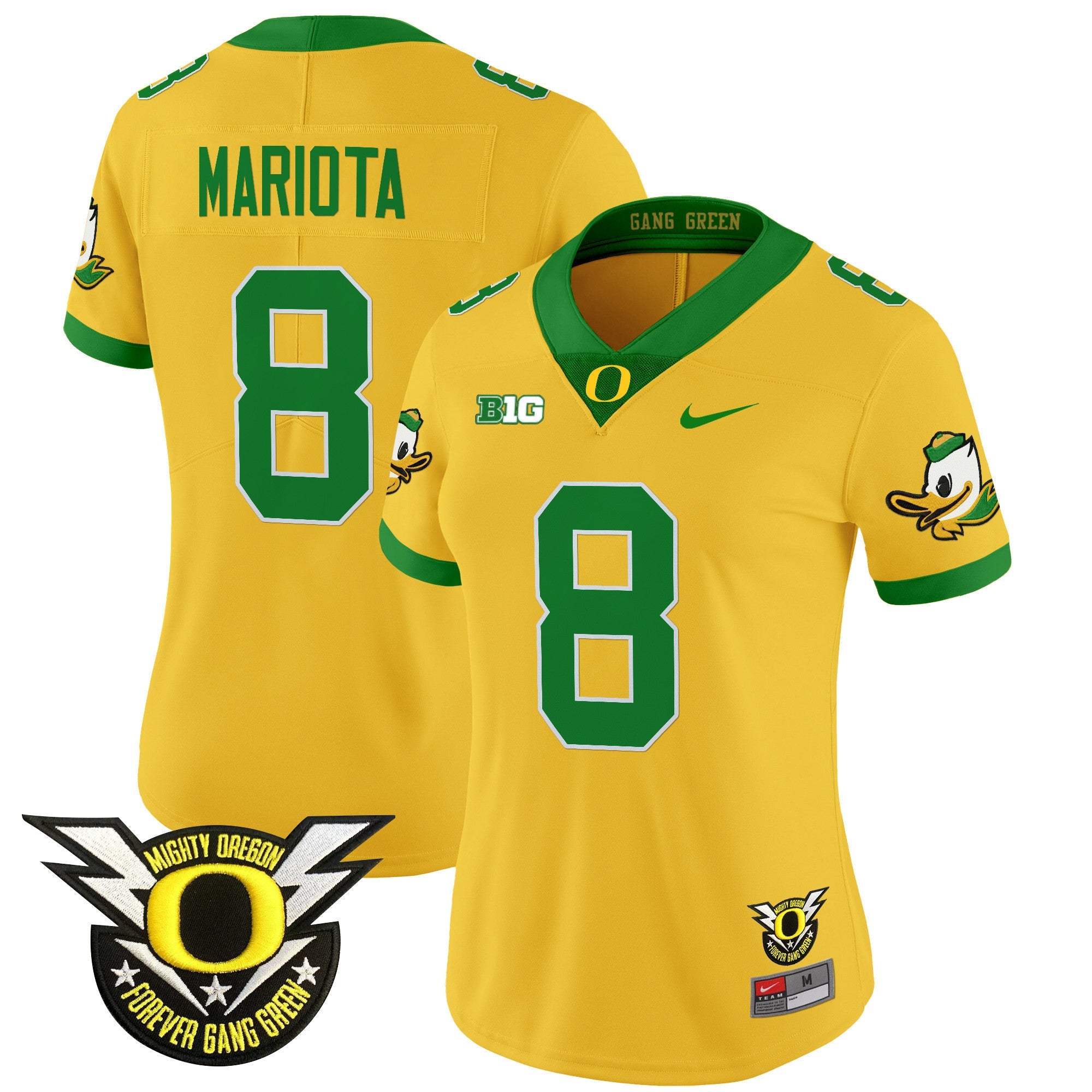 Women's Oregon Ducks 2024 Forever Gang Green & BIG Patch Vapor Limited Jersey - All Stitched