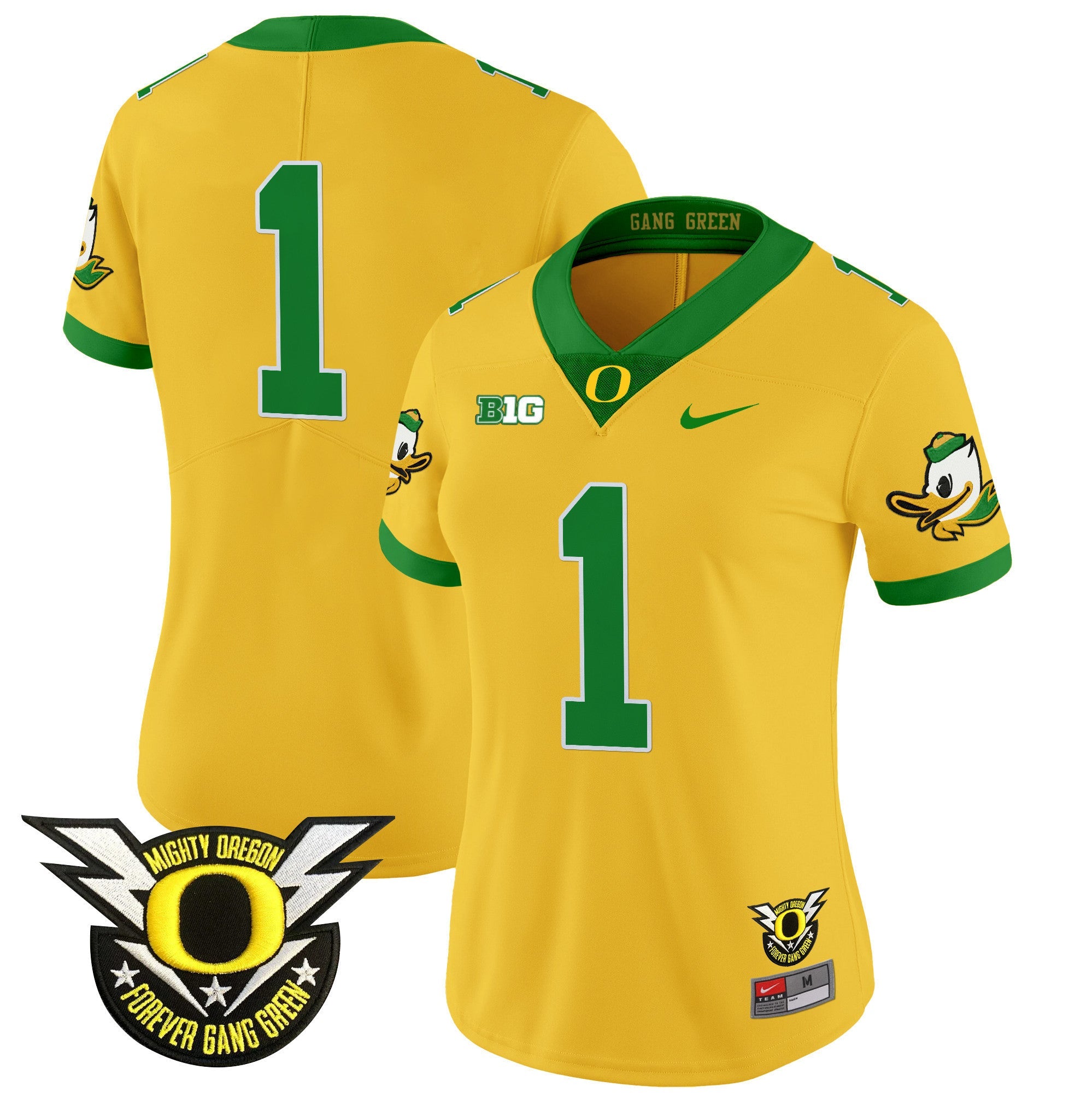Women's Oregon Ducks 2024 Forever Gang Green & BIG Patch Vapor Limited Jersey - All Stitched
