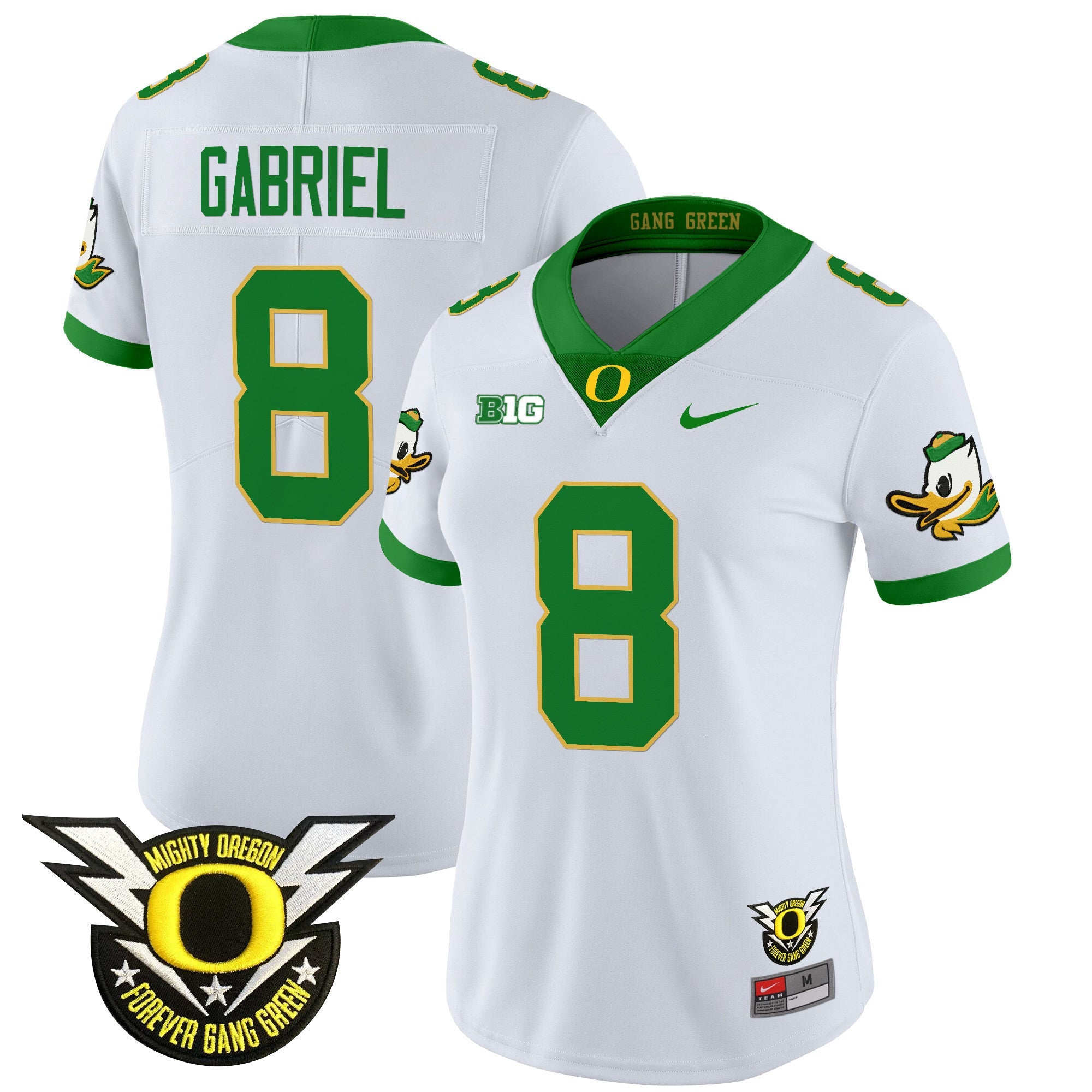 Women's Oregon Ducks 2024 Forever Gang Green & BIG Patch Vapor Limited Jersey - All Stitched